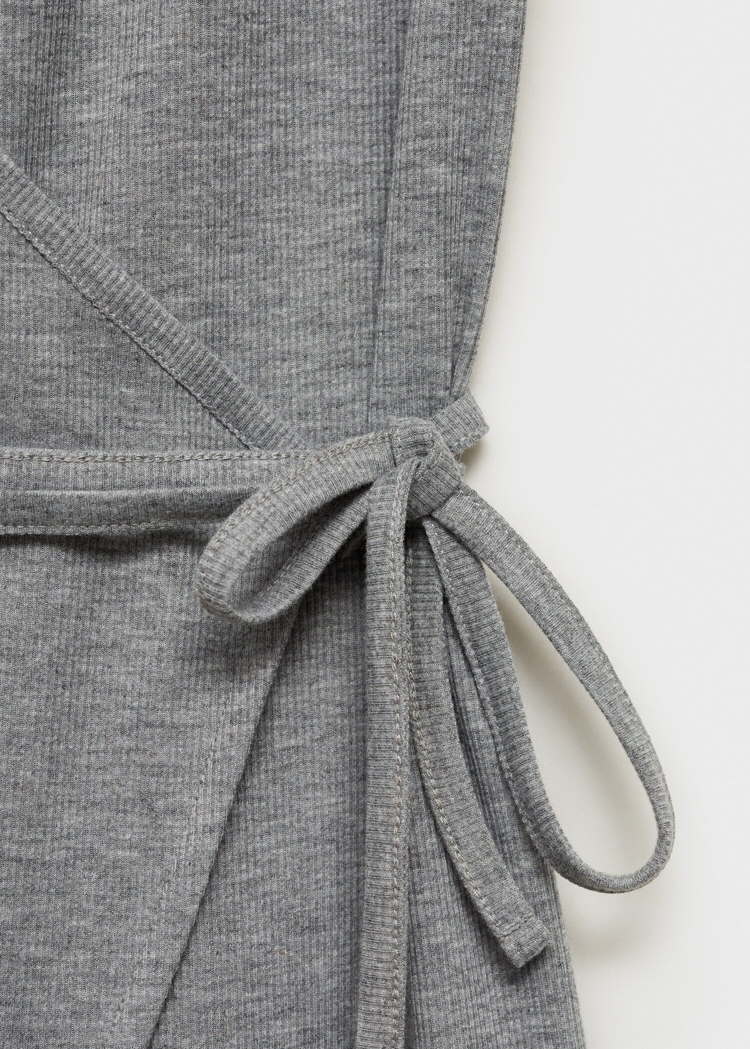 Rib-knit cardigan with tie - Details of the article 0