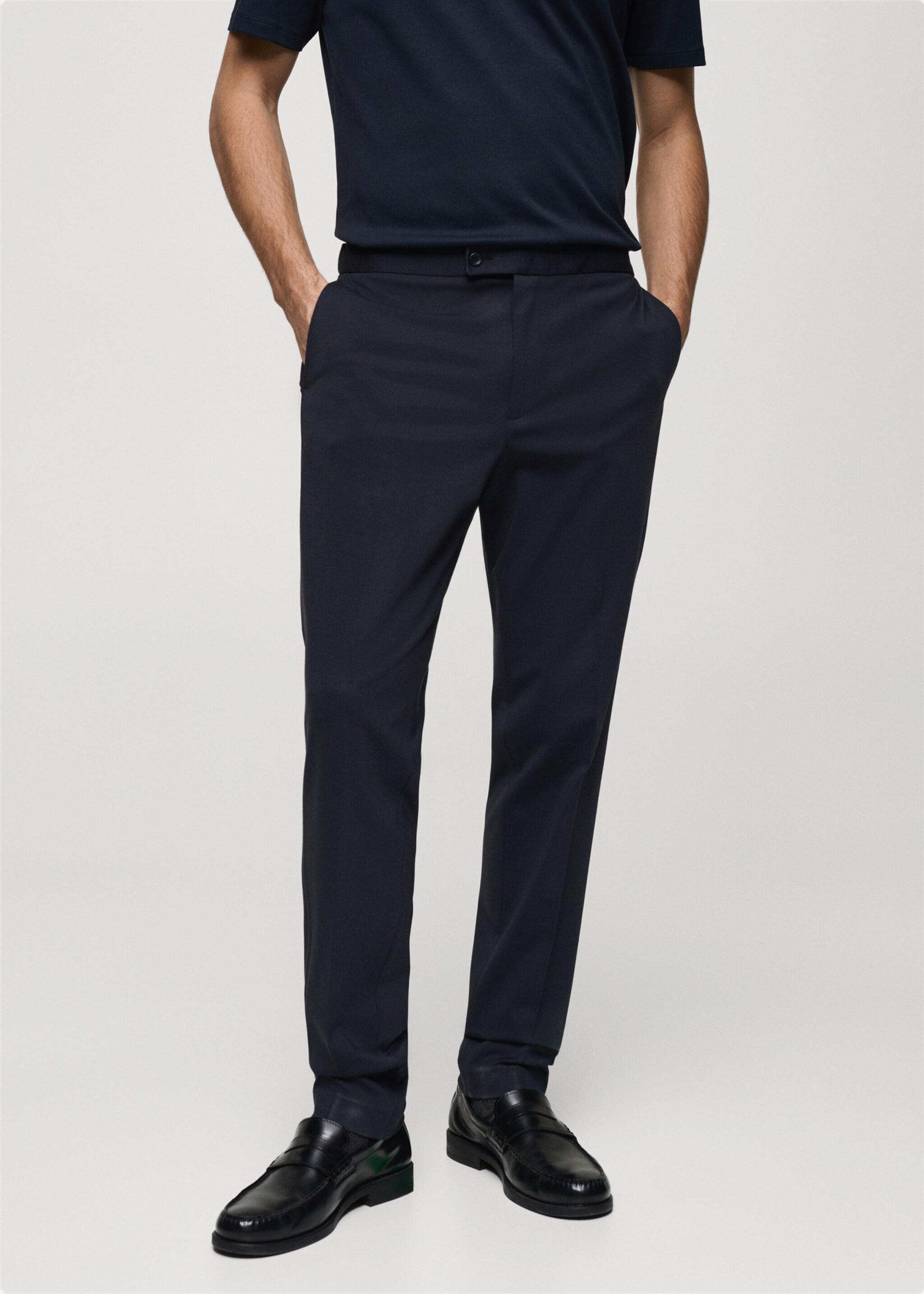 Slim-Fit-Anzughose Zurich - Mittlere Ansicht, Dunkles Marineblau. Ref: 87072894-00.