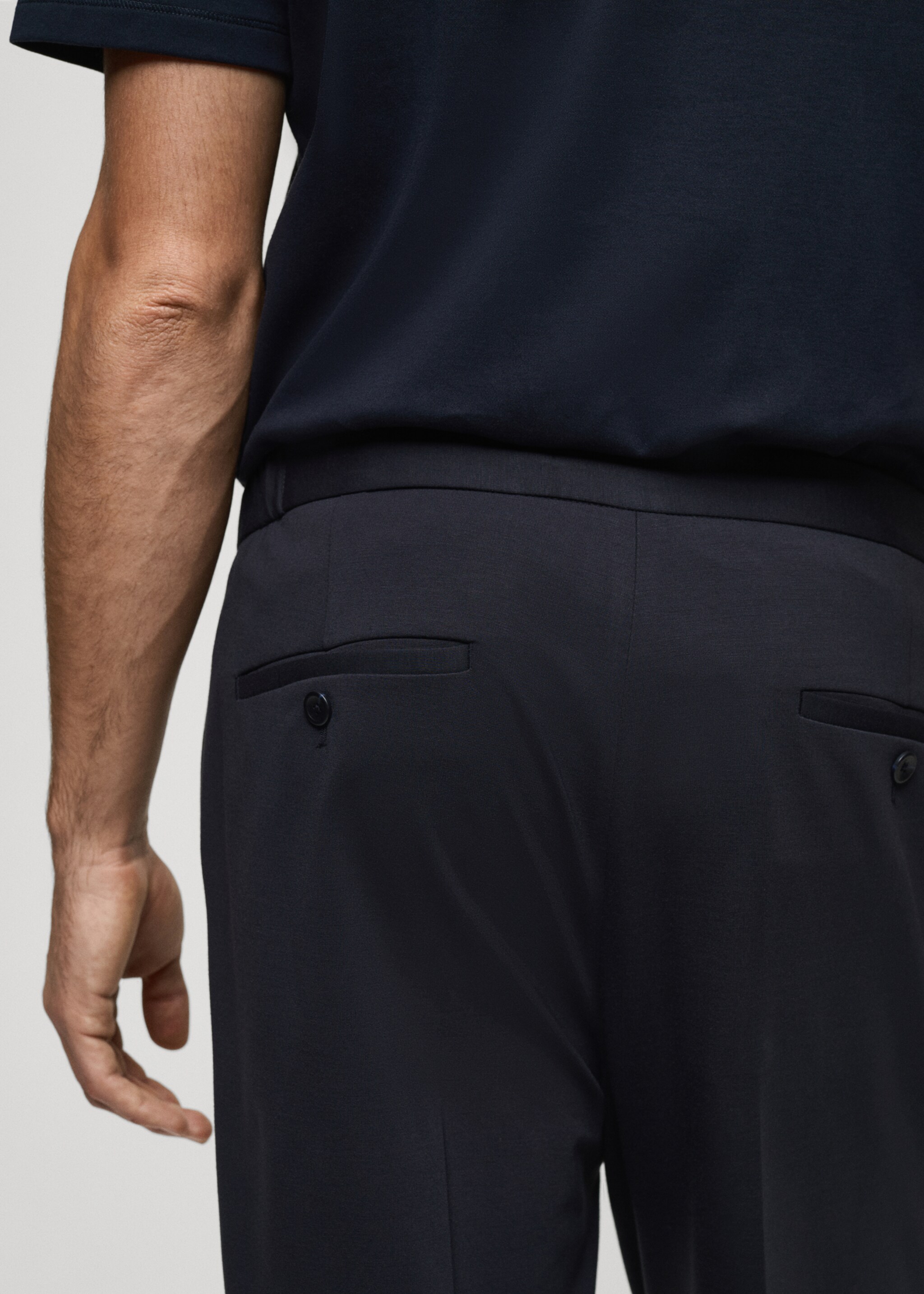 Slim-Fit-Anzughose Zurich - Detail des Artikels 6, Dunkles Marineblau. Ref: 87072894-00.