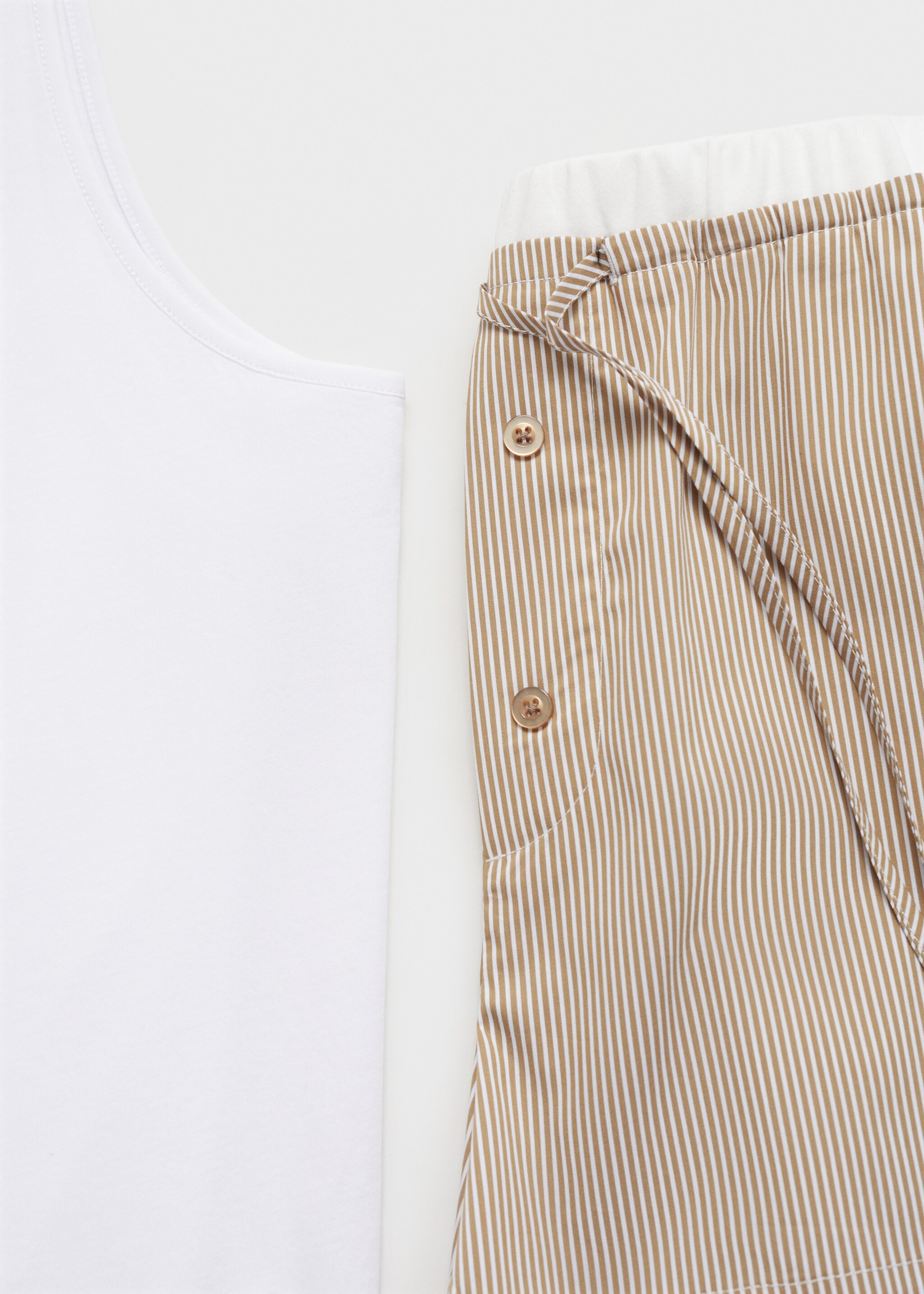 Pyjama top with straps - Details of the article 0, White. Ref: 87072898-00.