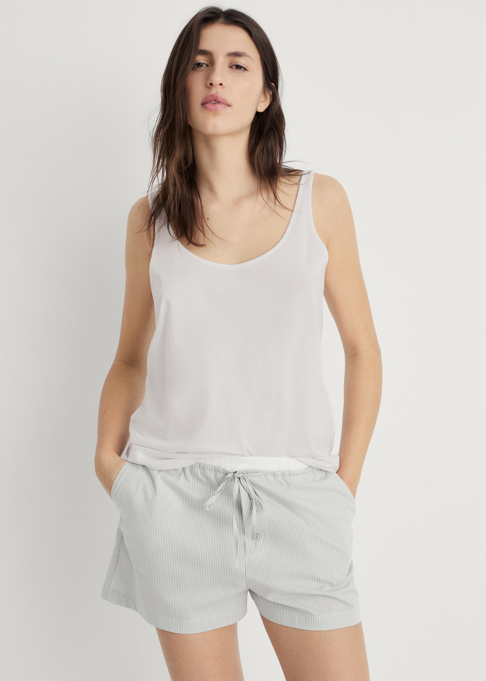 Débardeur de pyjama - Plan moyen, Gris clair/pastel. Ref: 87072898-00.