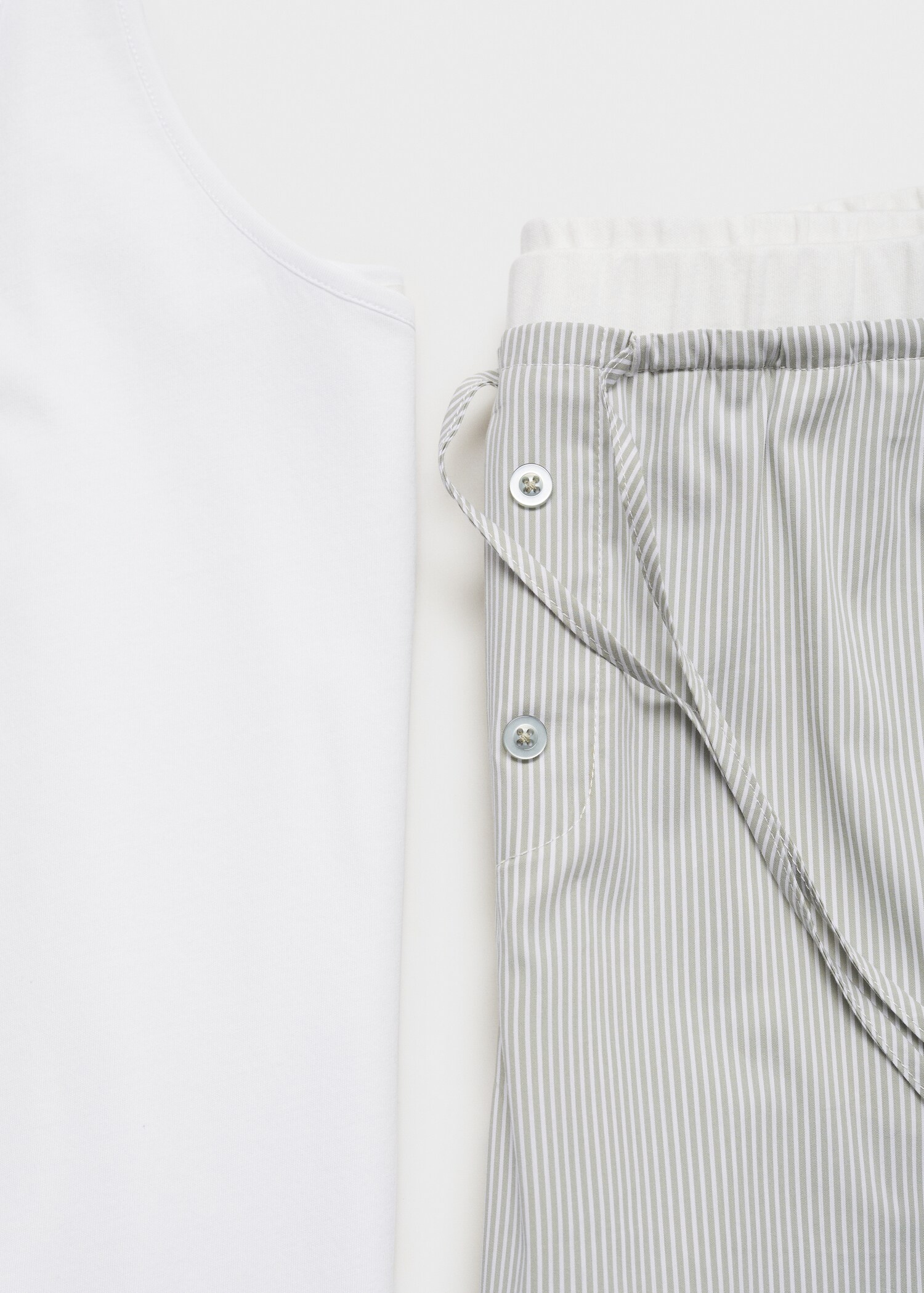 Pantalon de pyjama rayé avec détail élastique - Détail de l'article 0