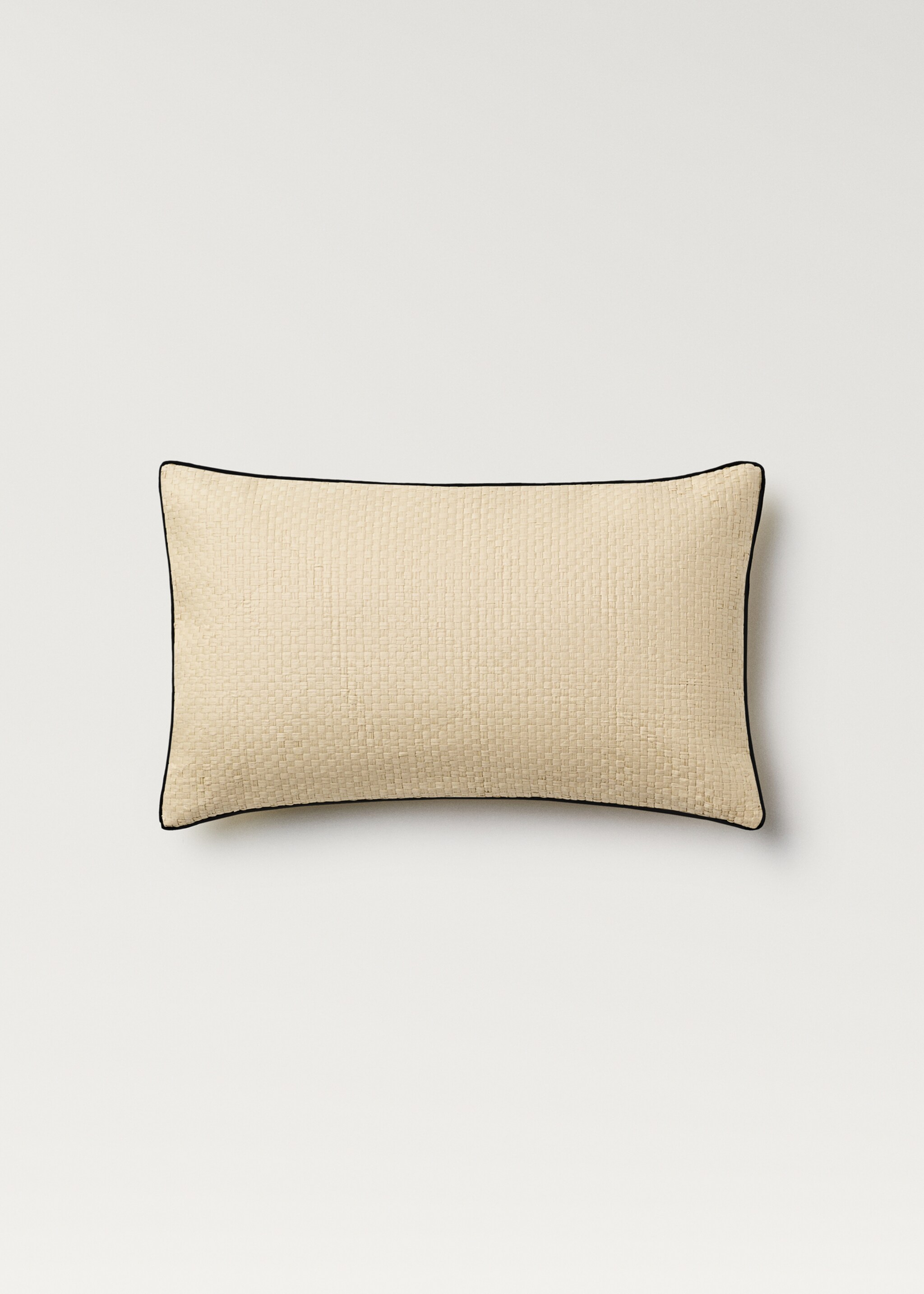 Paper braided cushion cover with trim 30x50 cm - Article without model, Off White. Ref: 87072920-00.