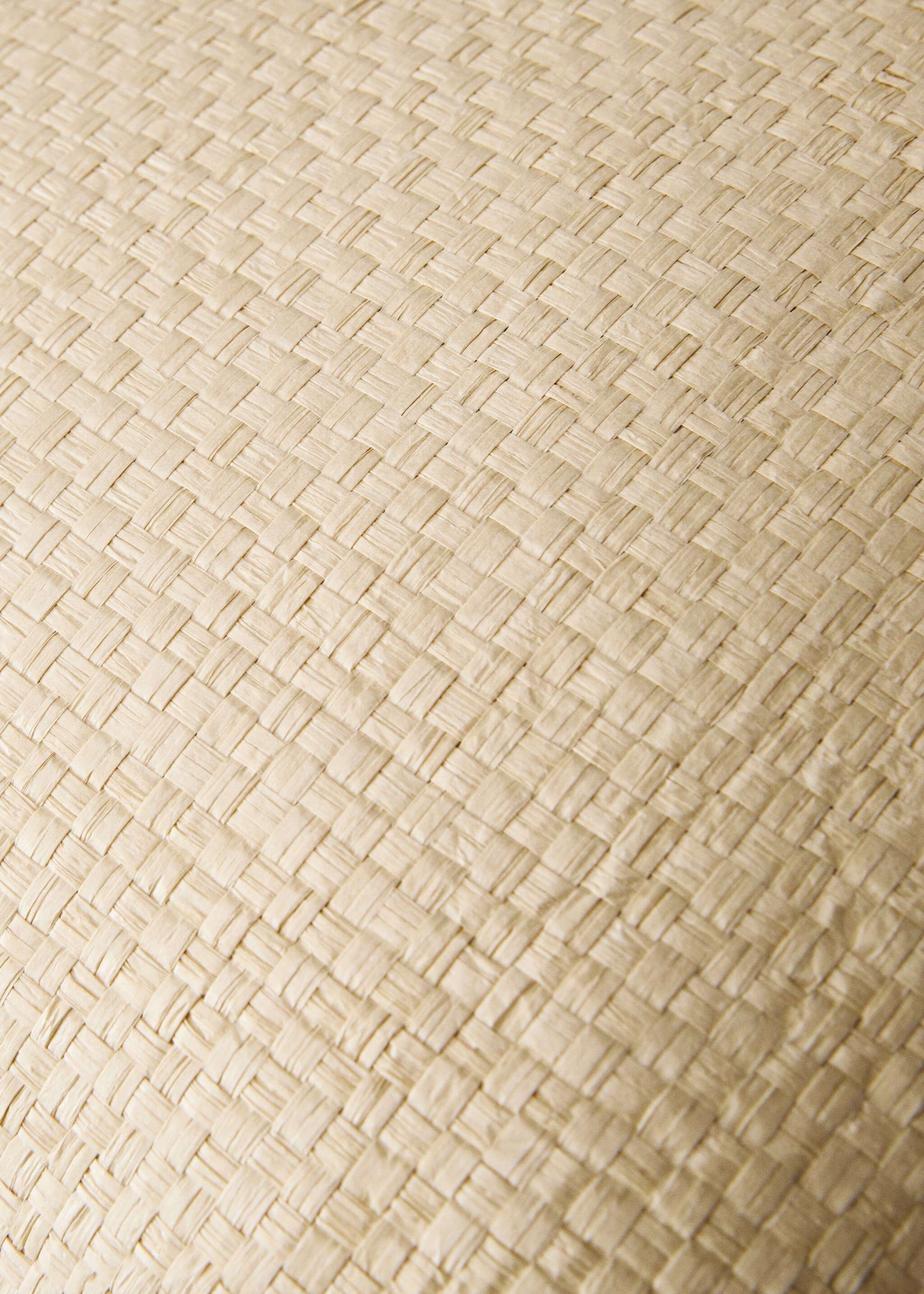 Kuddfodral i flätat papper med passpoal 45x45 cm - Detaljer om artikeln 3, Benvit. Ref: 87072921-00.