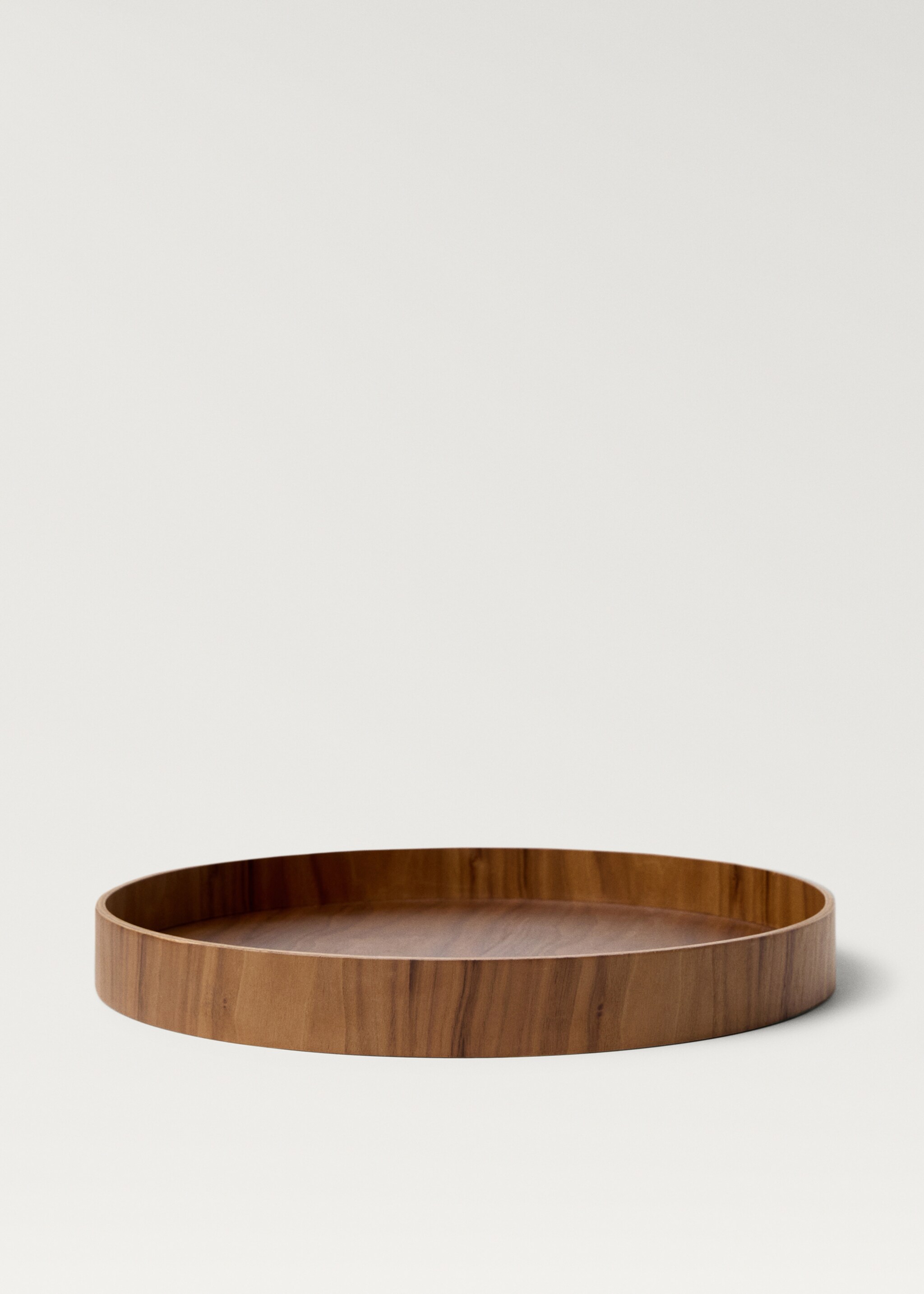 Large round wooden tray - Article without model, Brown. Ref: 87072931-00.