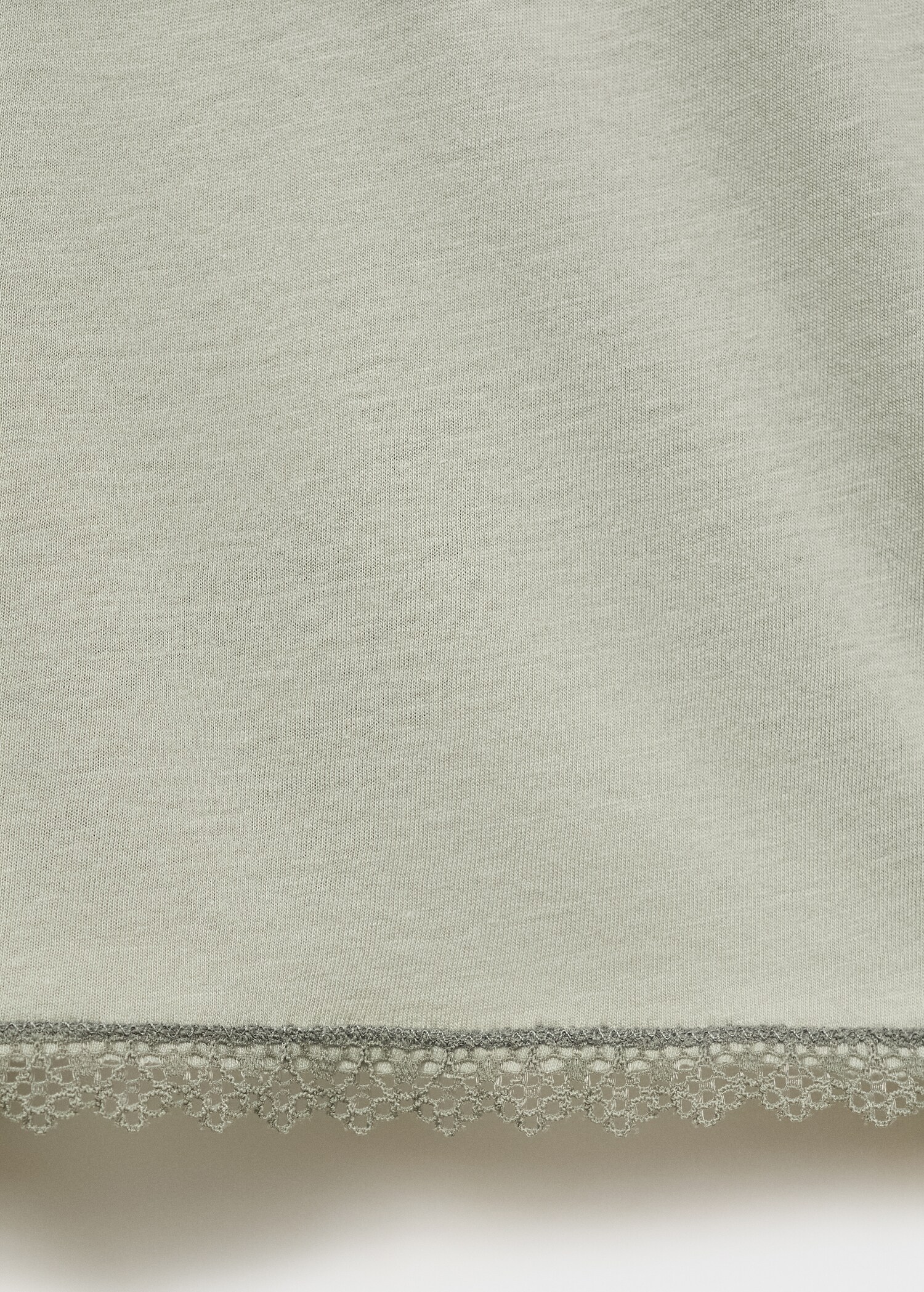 Short de pyjama coton dentelle rapporté contrasté - Détail de l'article 8