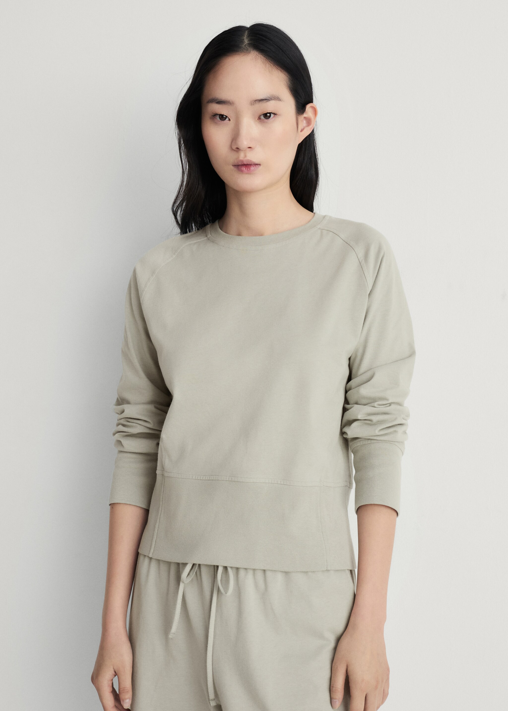 Byxor i bomull med mjuk finish - Artikelns baksida, Aqua Grön. Ref: 87072971-00.