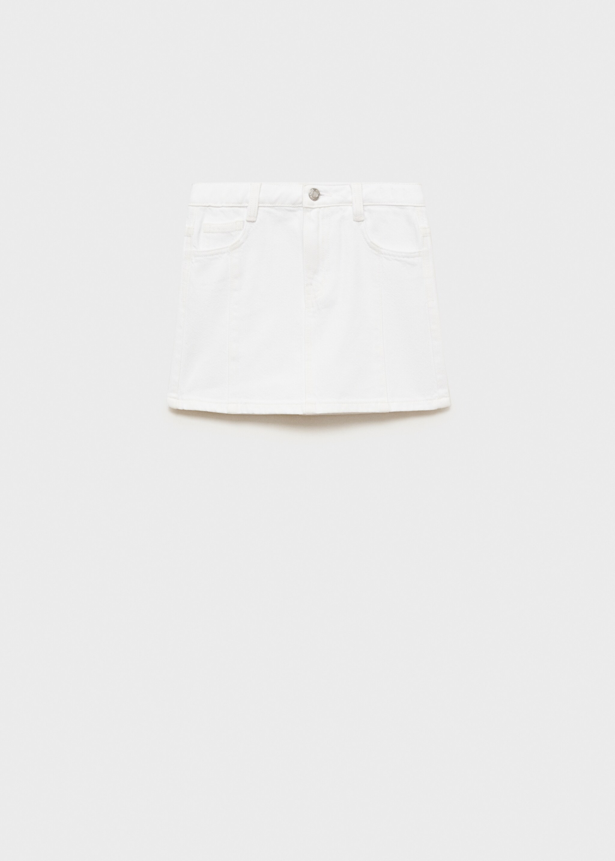 Denim mini-skirt - Article without model, White. Ref: 87073269-00.