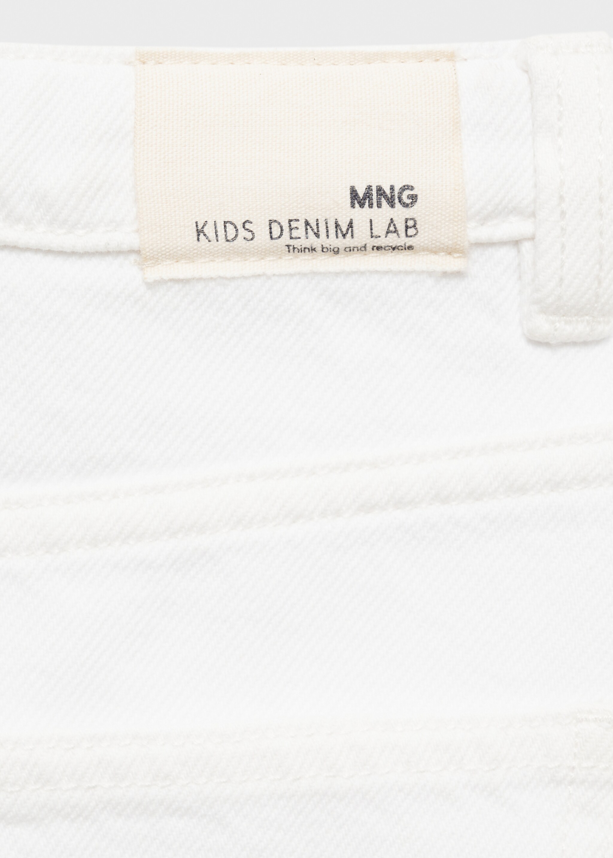 Denim mini-skirt - Details of the article 0, White. Ref: 87073269-00.