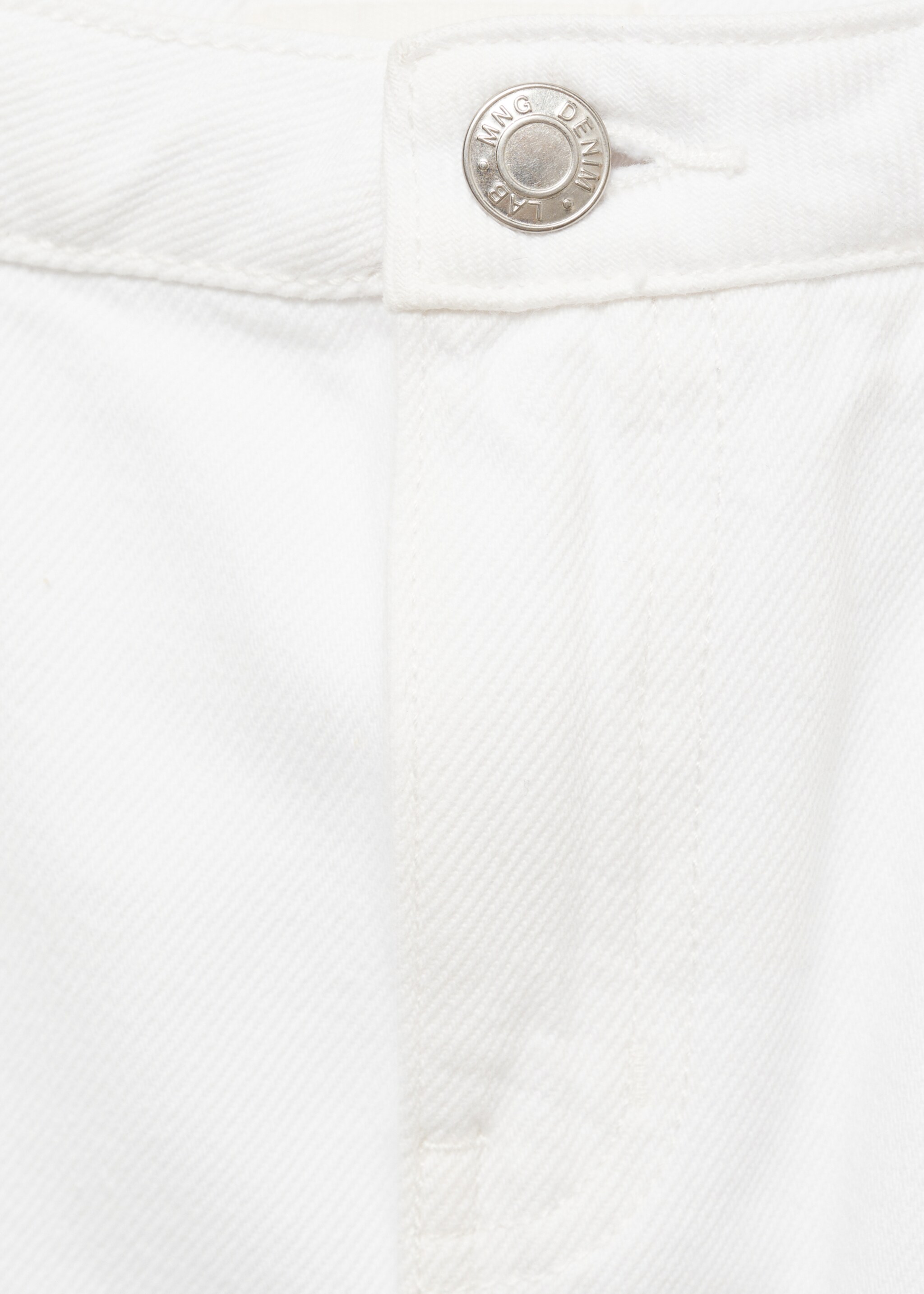 Denim mini-skirt - Details of the article 8, White. Ref: 87073269-00.