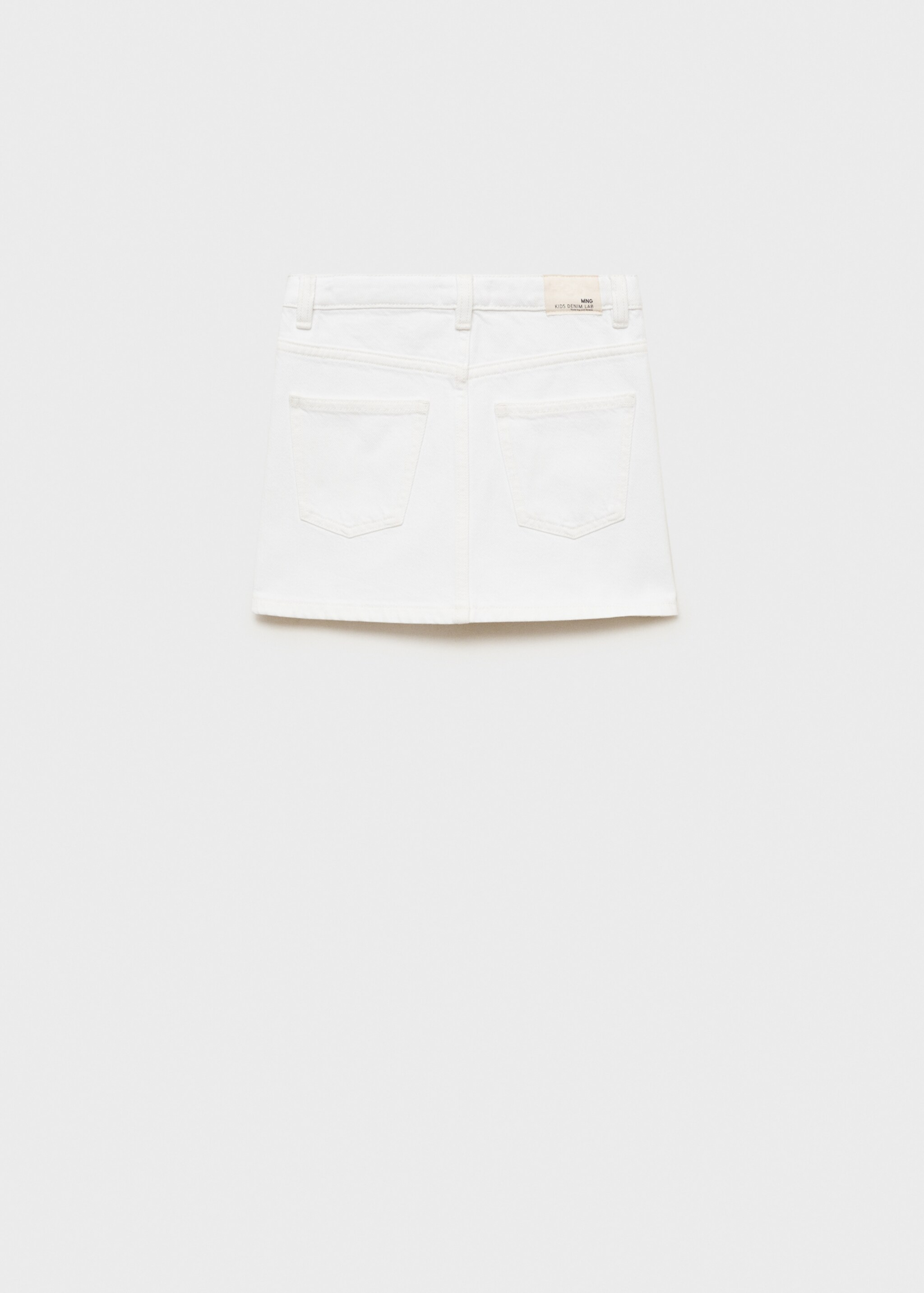 Denim mini-skirt - Reverse of the article, White. Ref: 87073269-00.
