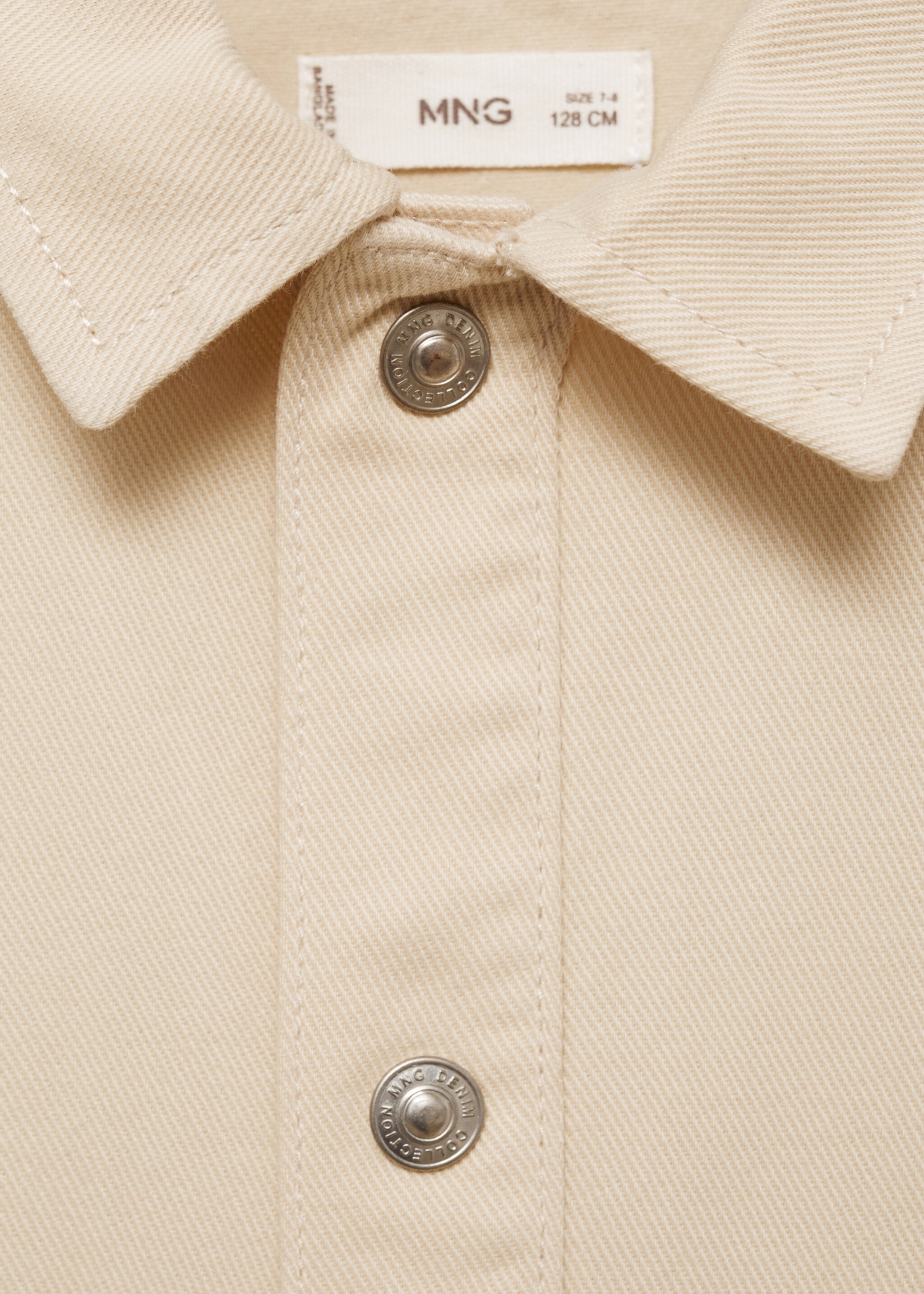 Twill jacket with pockets - Details of the article 8, Sand. Ref: 87073273-00.