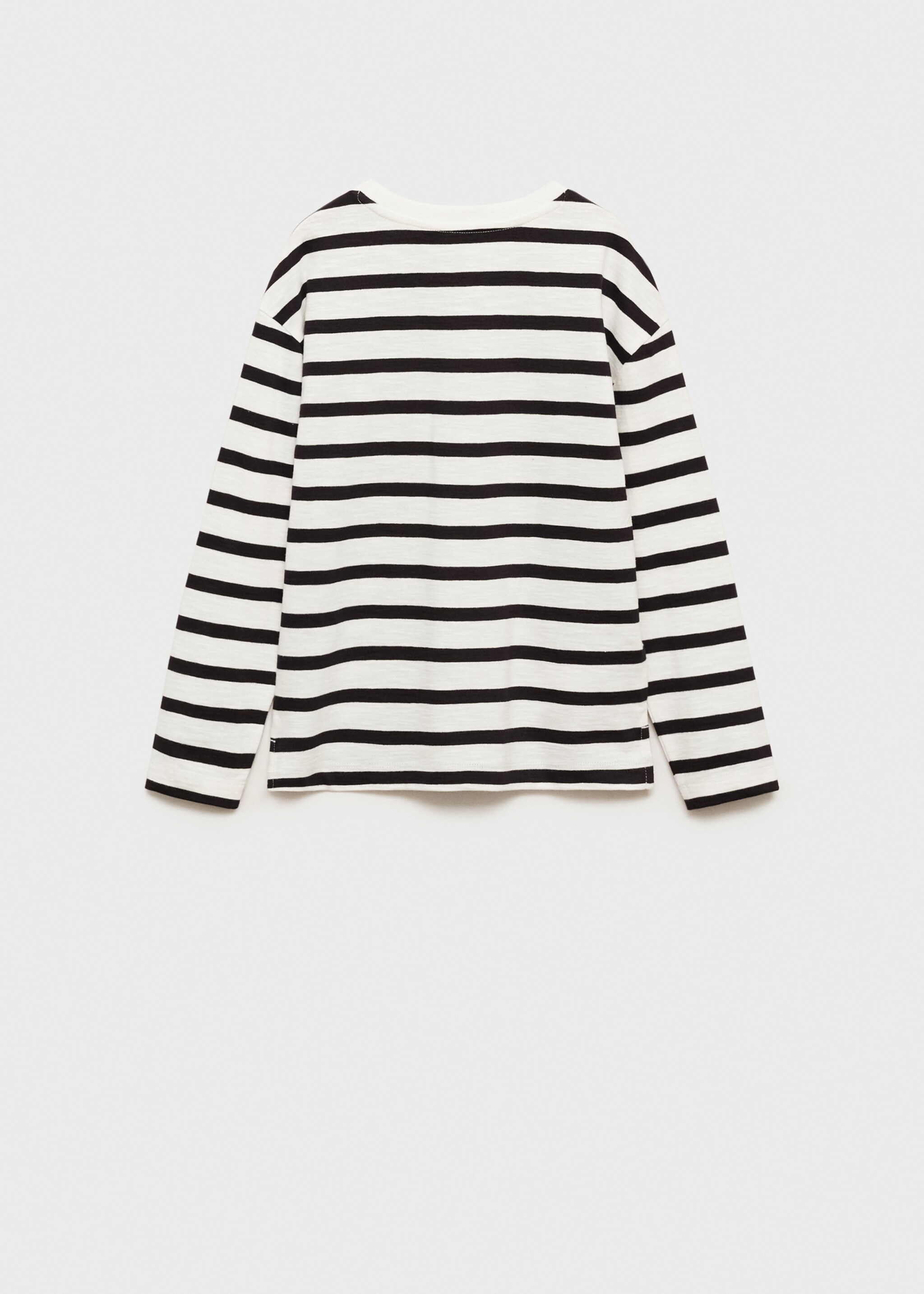 Striped long sleeves t-shirt - Reverse of the article, Black. Ref: 87073275-00.