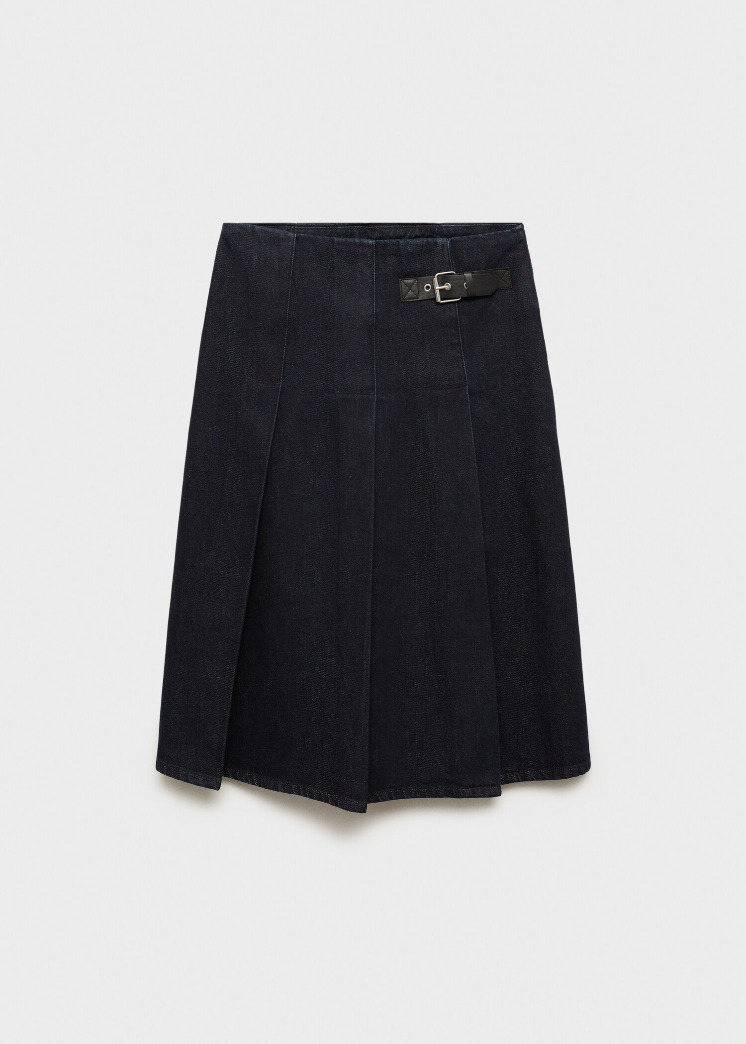 Rinse-wash midi-skirt with buckle - Article without model