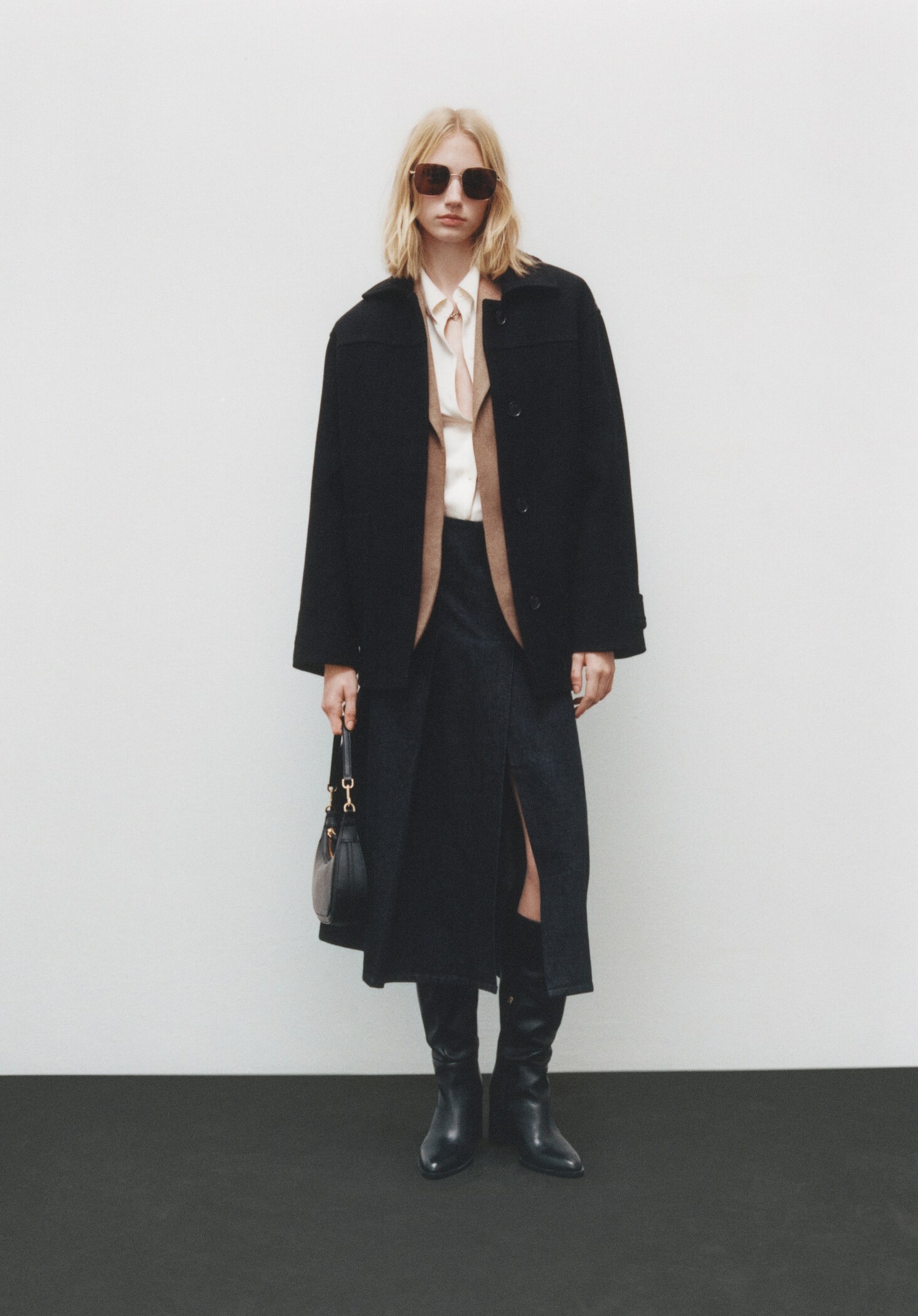 Rinse-wash midi-skirt with buckle - Details of the article 6