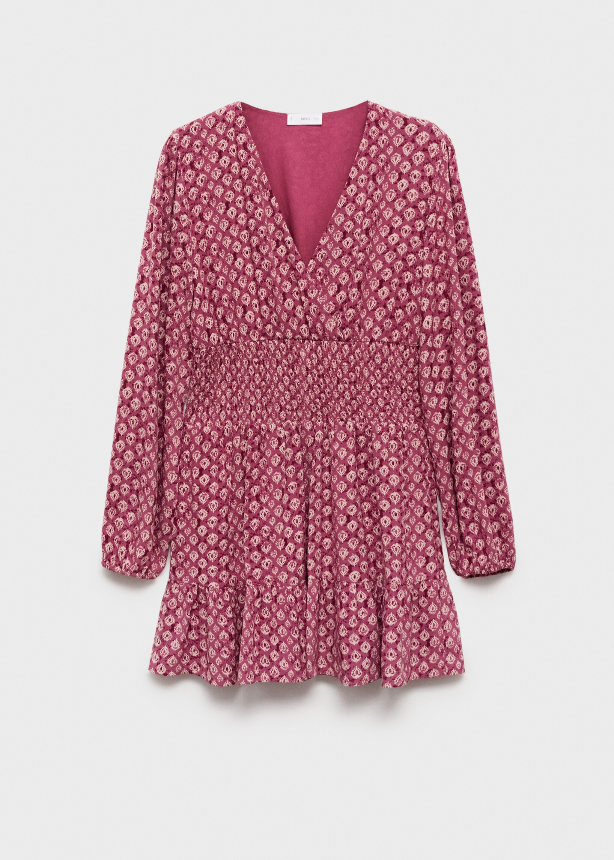 Printed short dress - Article without model, Maroon. Ref: 87073278-00.