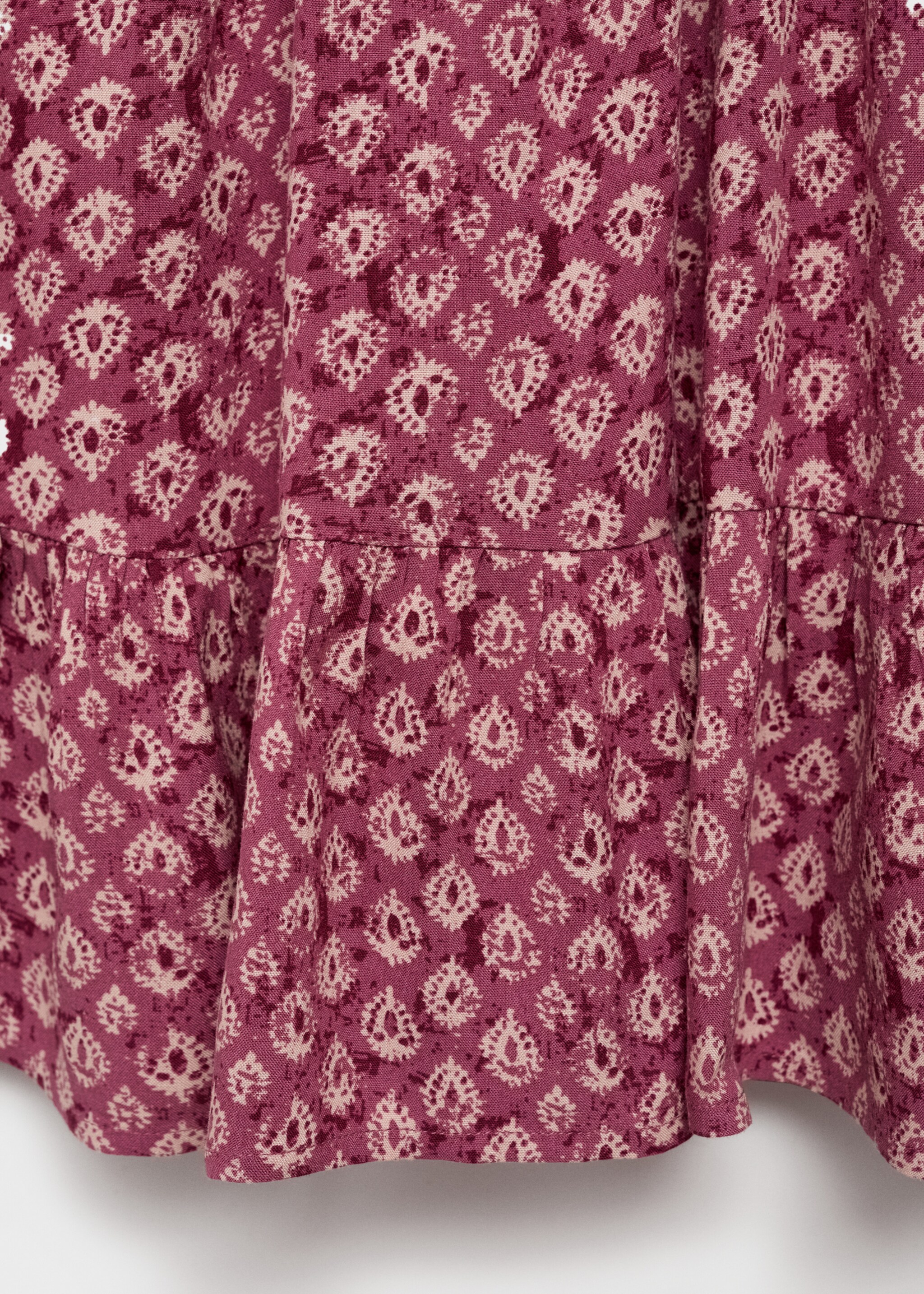 Printed short dress - Details of the article 8, Maroon. Ref: 87073278-00.