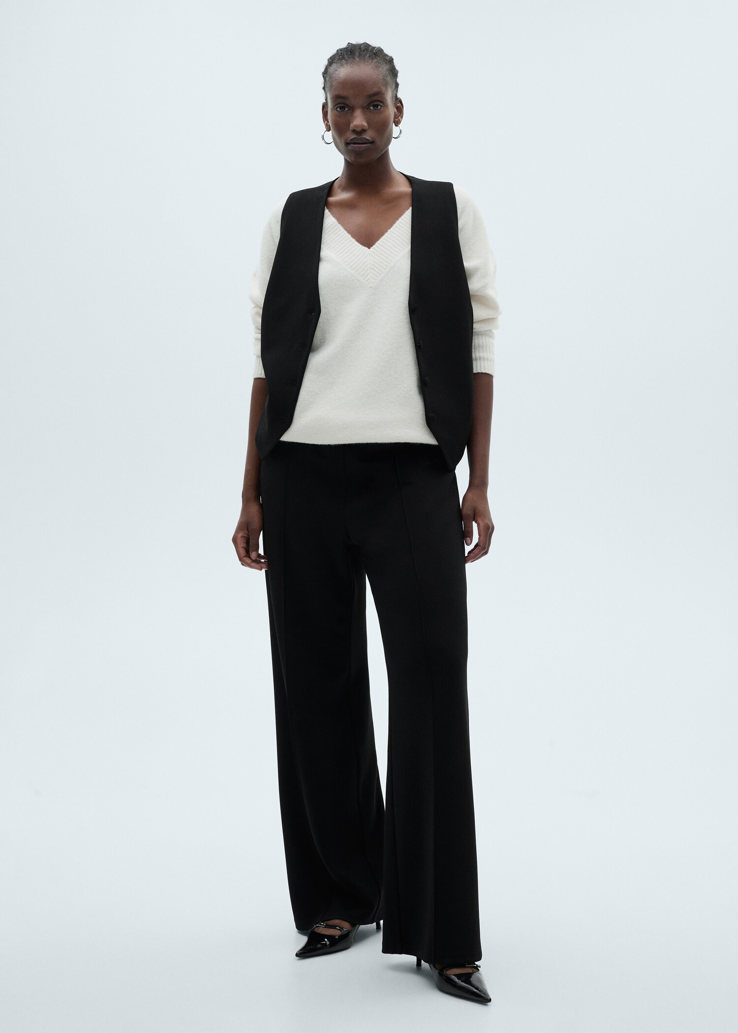 Straight knitted trousers - Details of the article 3