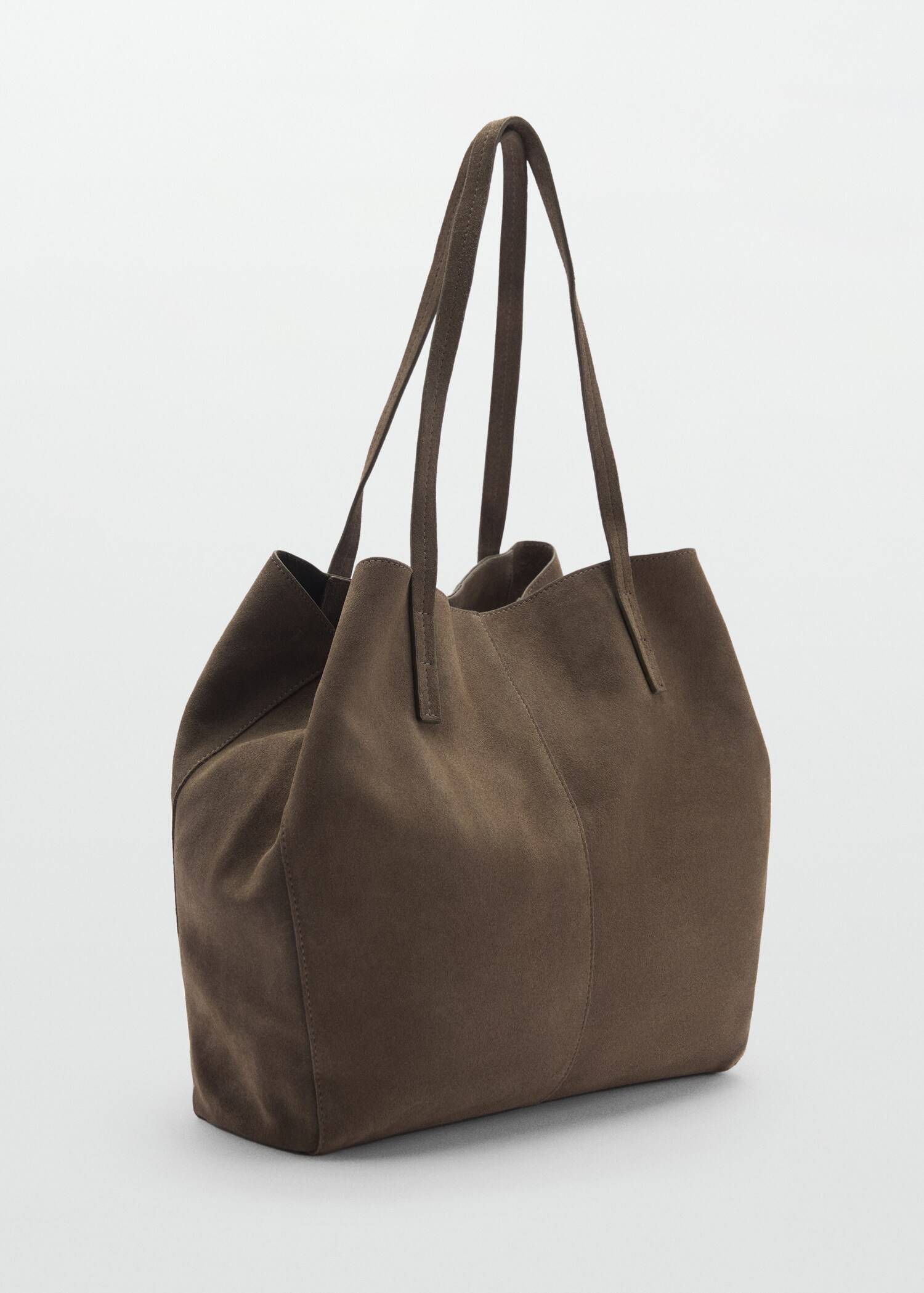 Suede shopper bag - Medium plane
