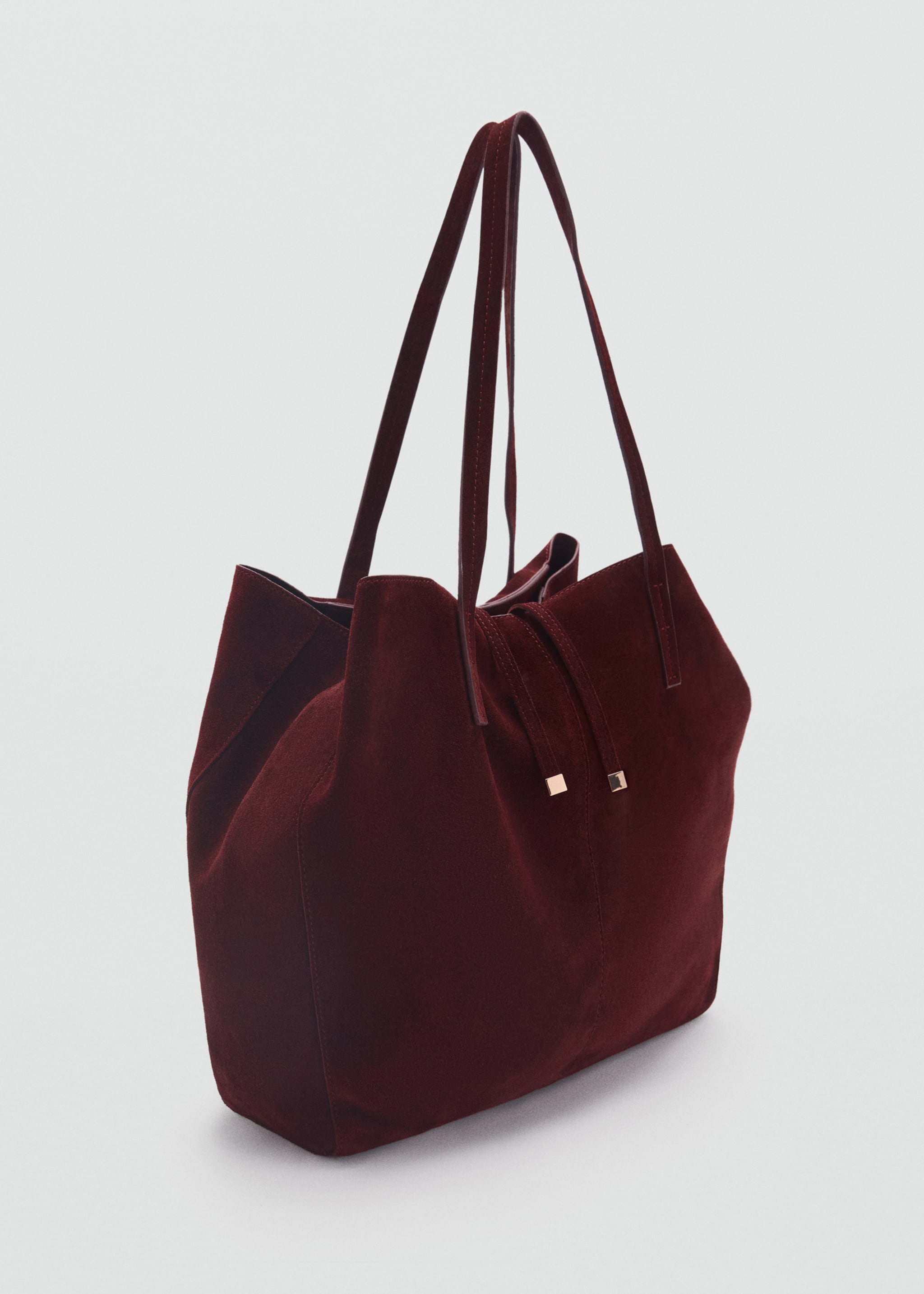 Suede shopper bag - Medium plane, Burgundy. Ref: 87073281-00.