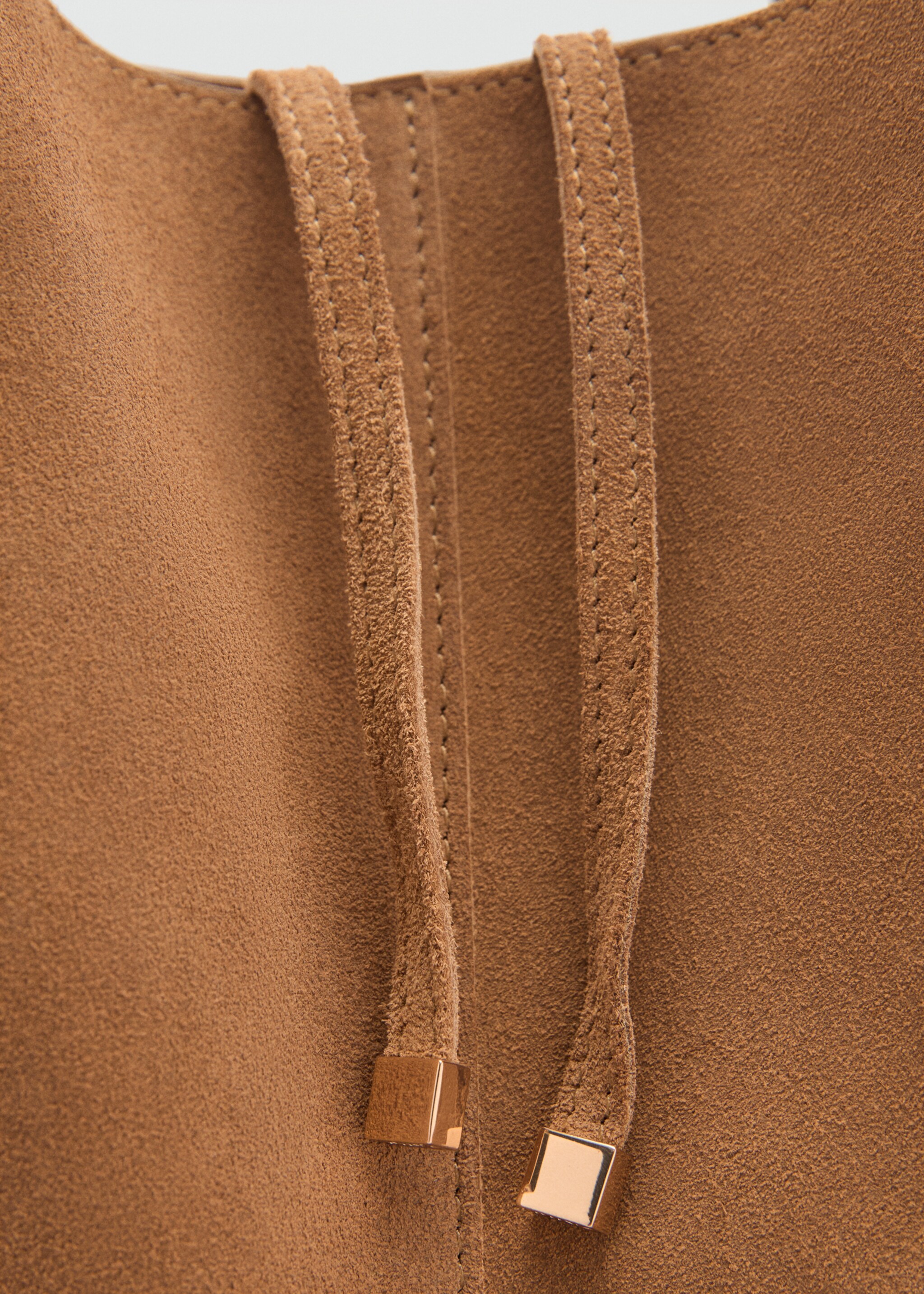 Suede shopper bag - Details of the article 2, Leather. Ref: 87073281-00.