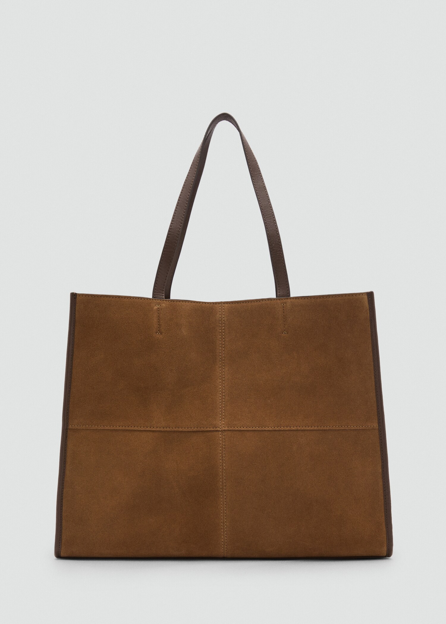 Leather shopper bag with stitching - Article without model