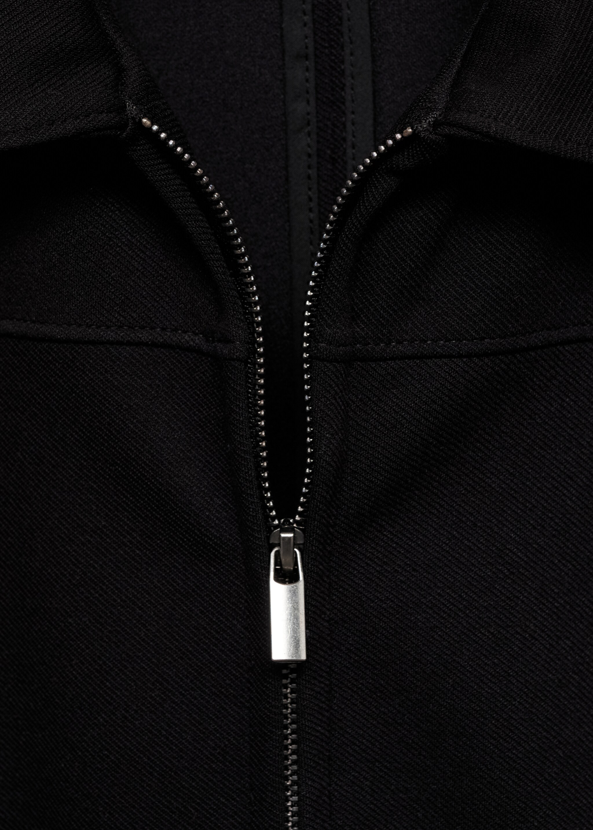 Zipper fitted jacket - Details of the article 8, Black. Ref: 87073284-00.