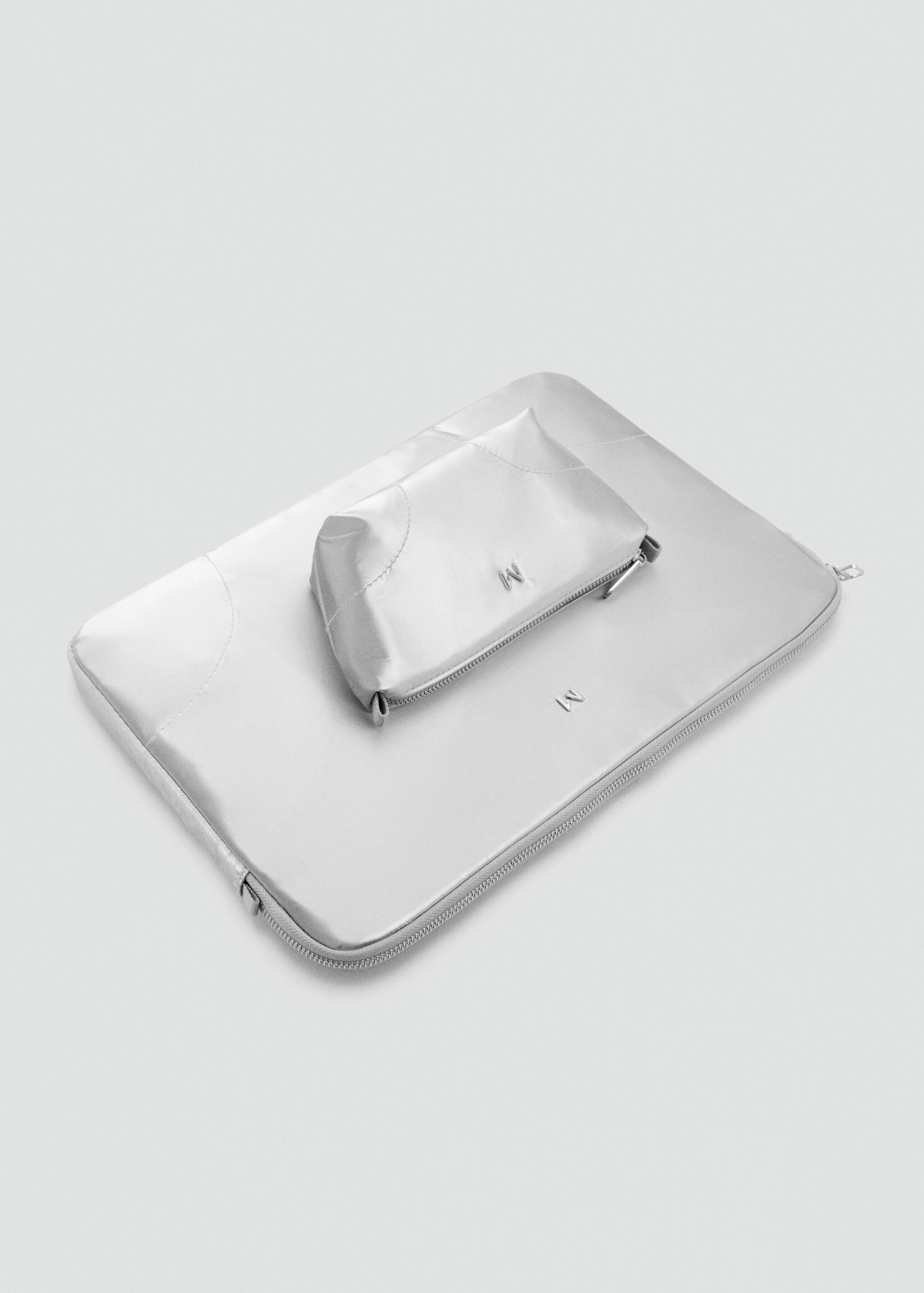 Nylon laptop case - Details of the article 3, Silver. Ref: 87073285-00.