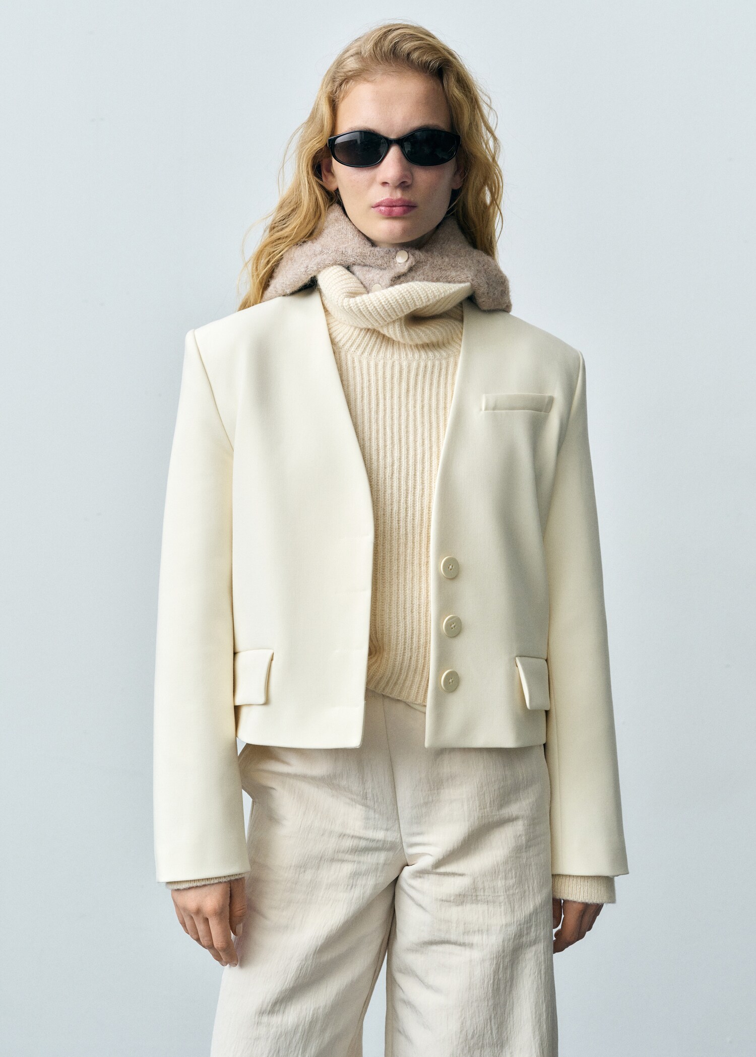 Structured cropped jacket - Medium plane