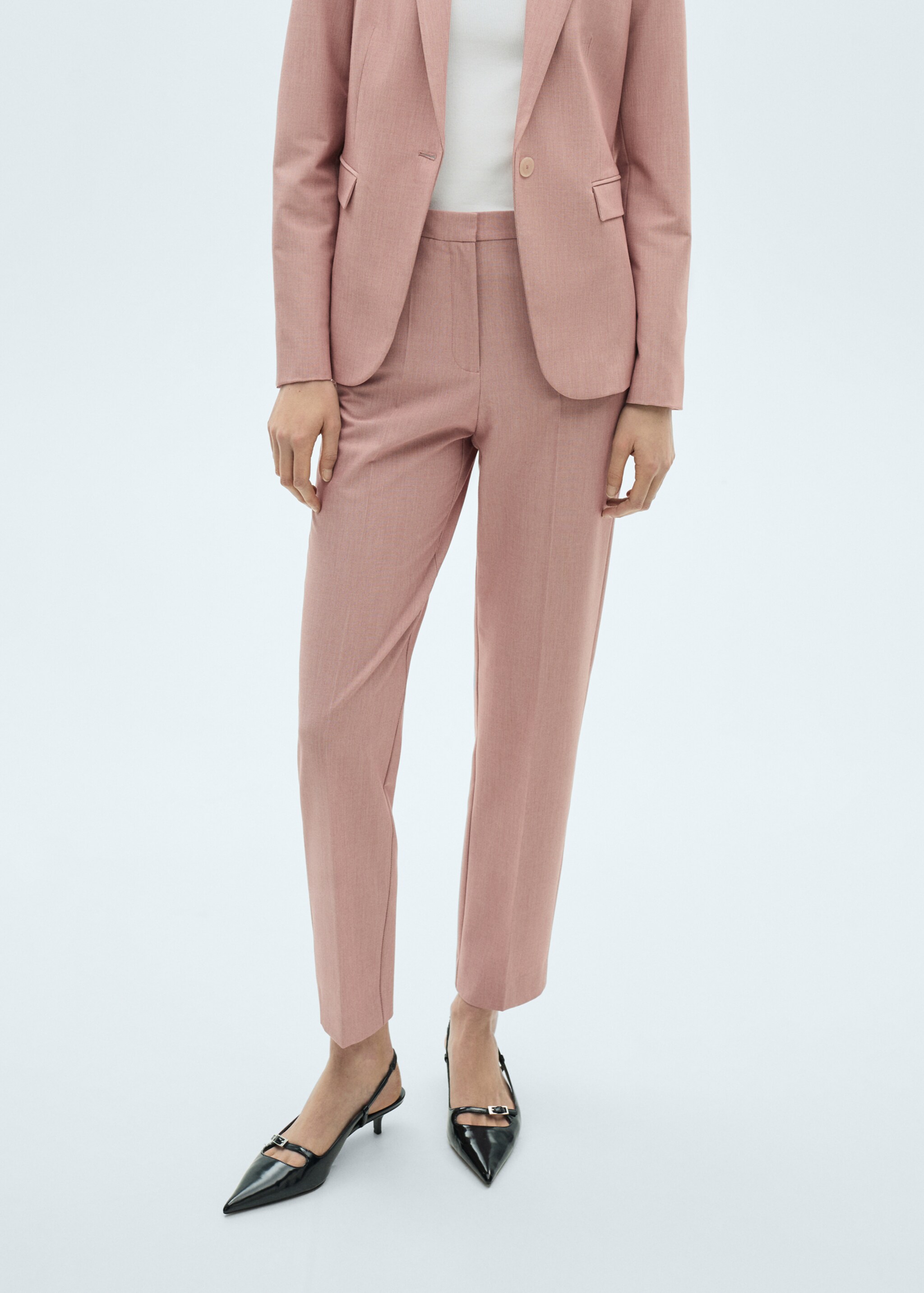 Straight suit trousers - Medium plane, Pastel Pink. Ref: 87073292-00.