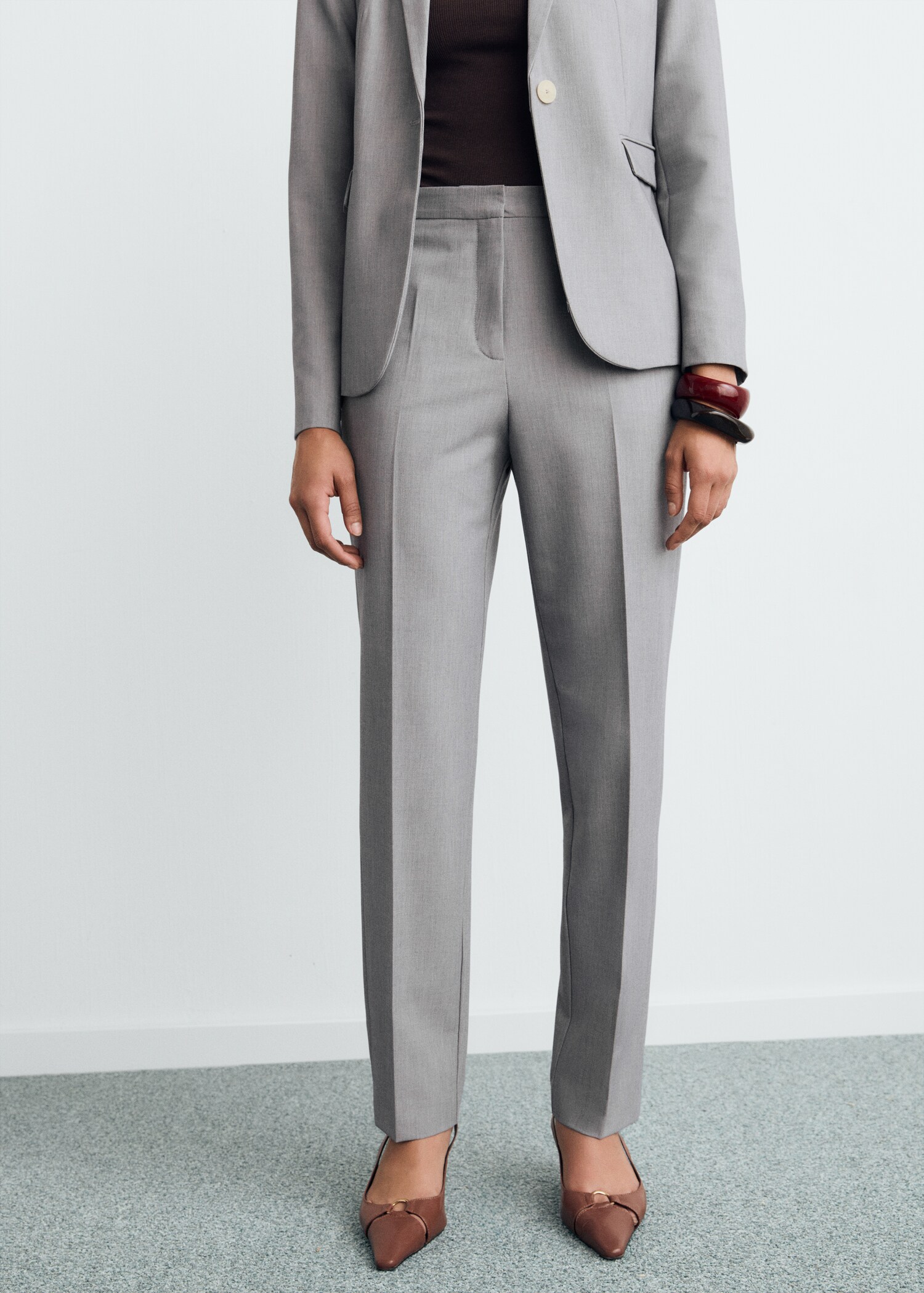 Straight suit trousers - Medium plane