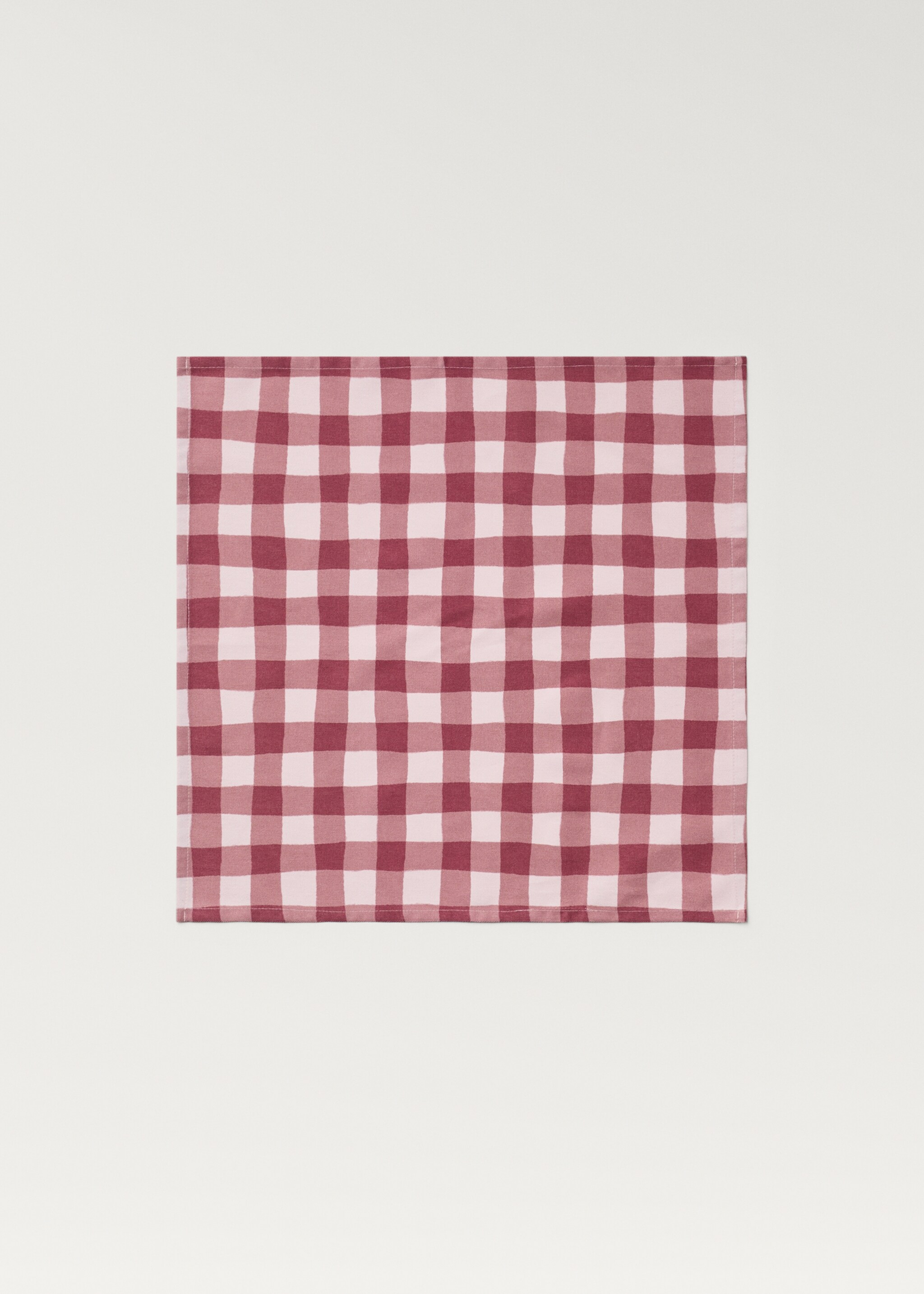 Cotton check napkins - Article without model, Plum. Ref: 87073300-00.