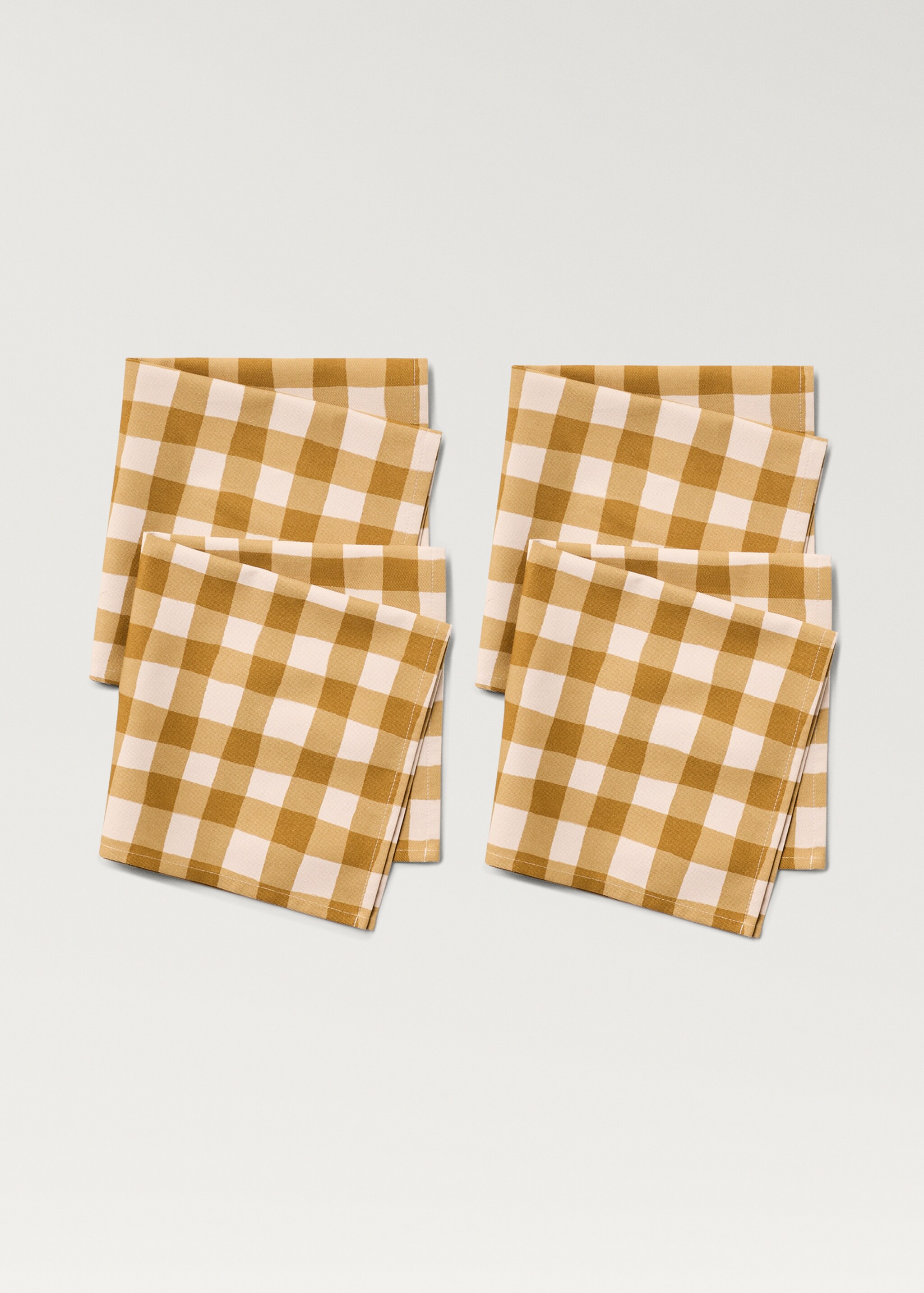 Cotton check napkins - Details of the article 1, Medium Pink. Ref: 87073300-00.