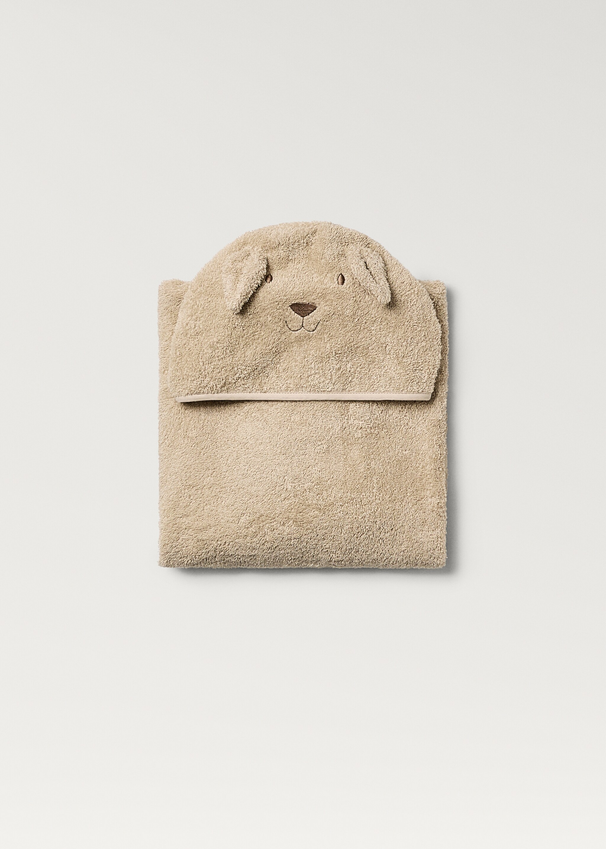Children's terry towel bath poncho - Details of the article 3, Beige. Ref: 87073308-00.