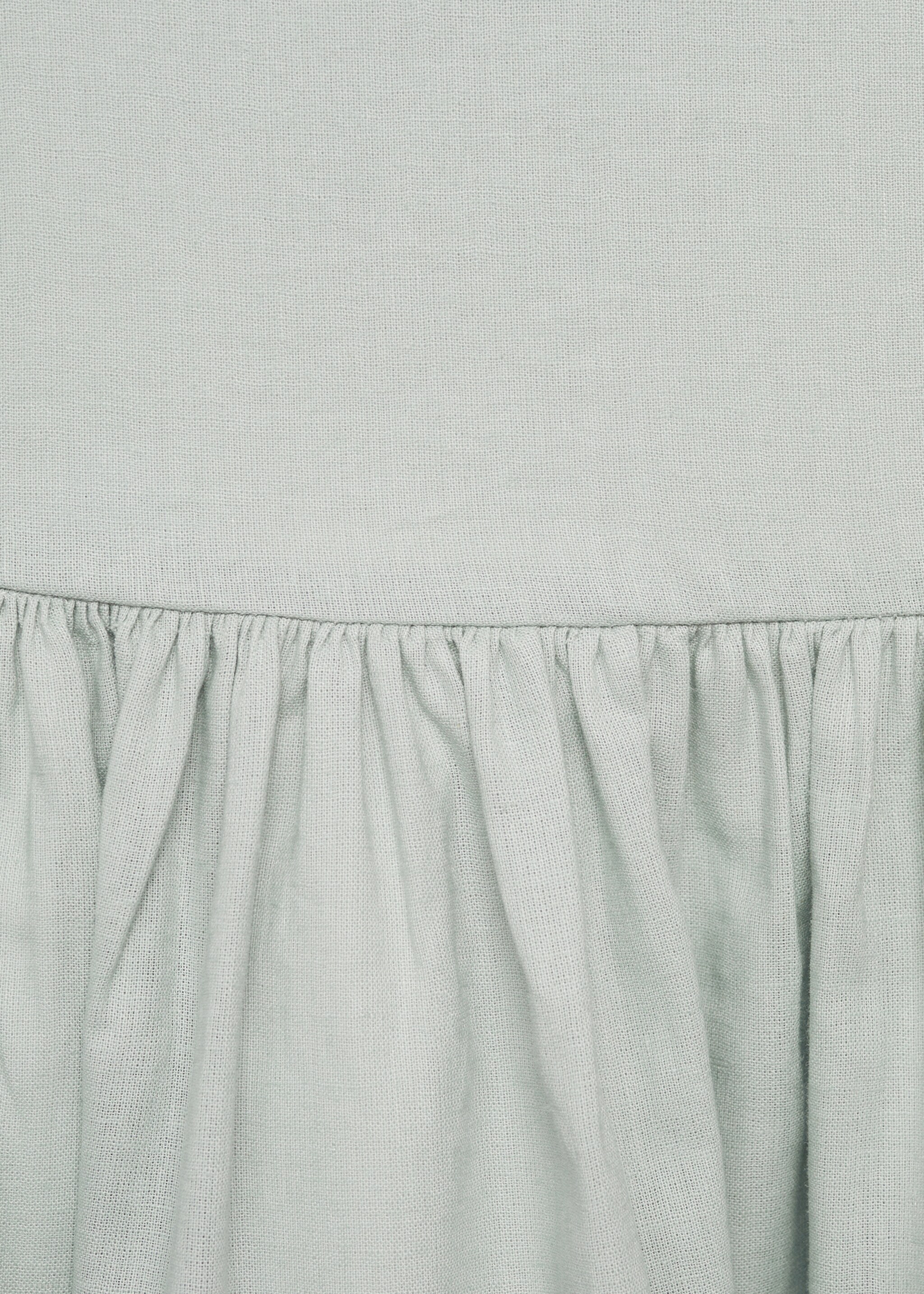 Linnen jurk met strikken - Detail van het artikel 0, Blauw. Ref: 87073634-00.