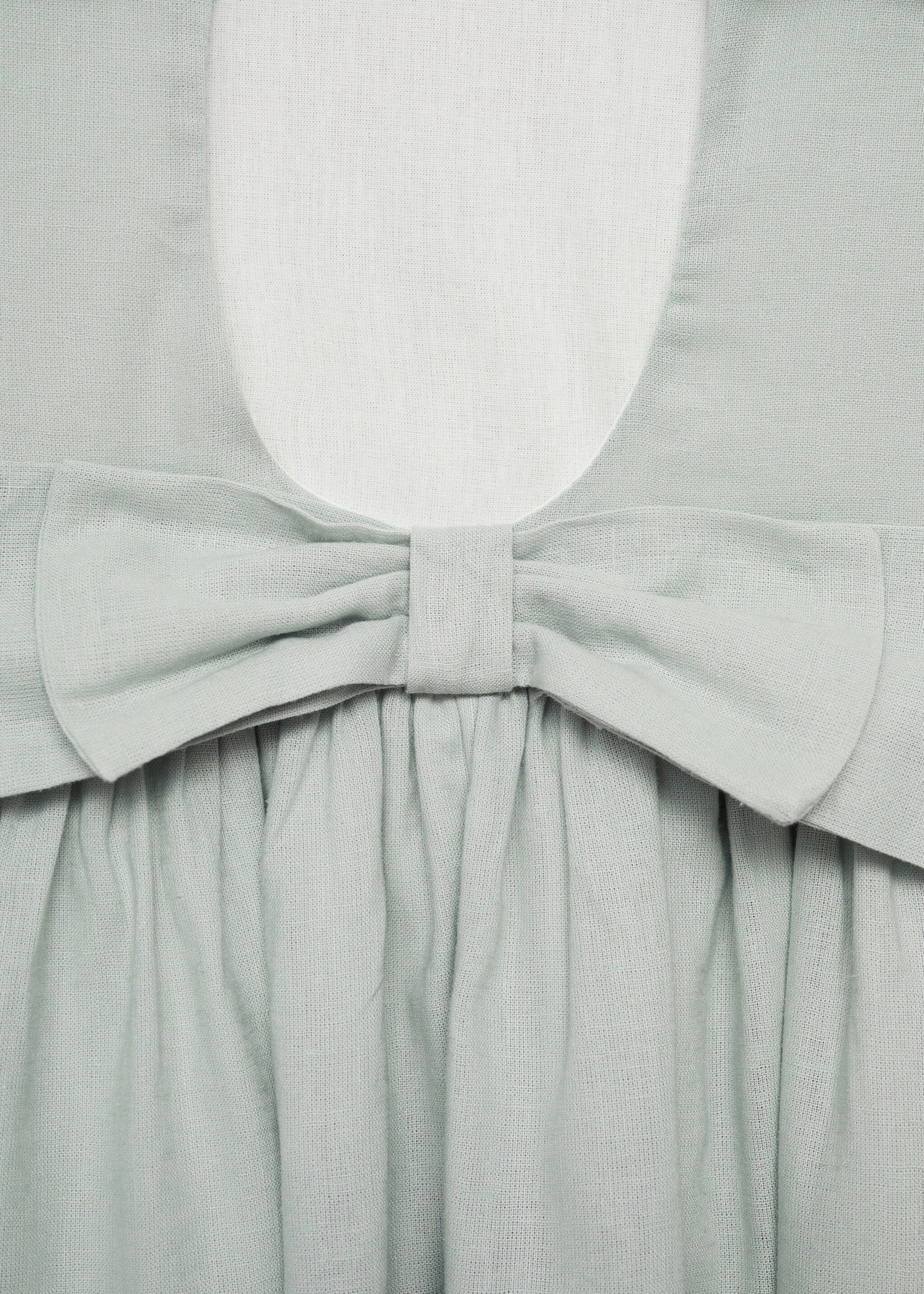 Linnen jurk met strikken - Detail van het artikel 8, Blauw. Ref: 87073634-00.