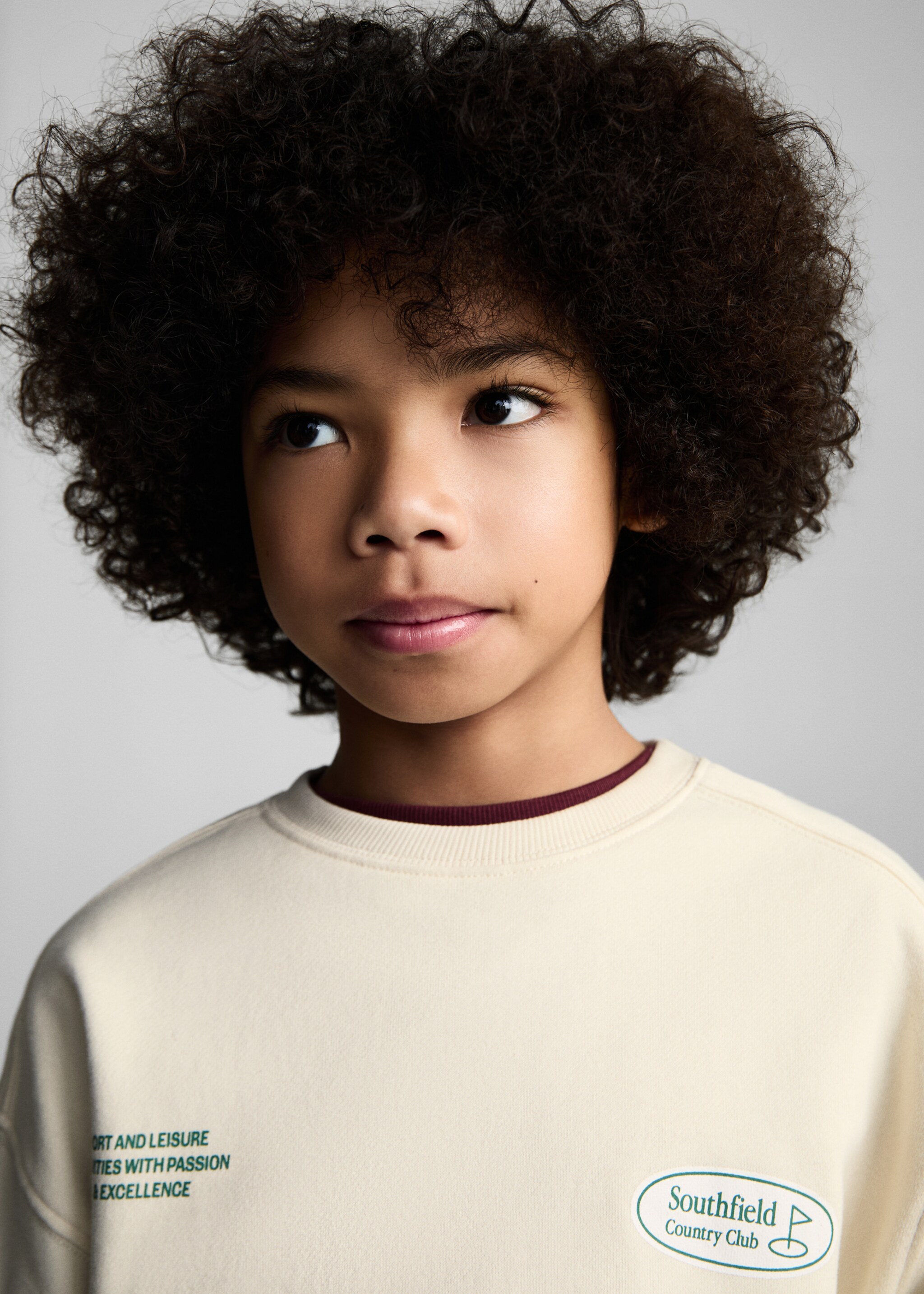 Printed cotton sweatshirt - Details of the article 1, Ecru. Ref: 87073642-00.