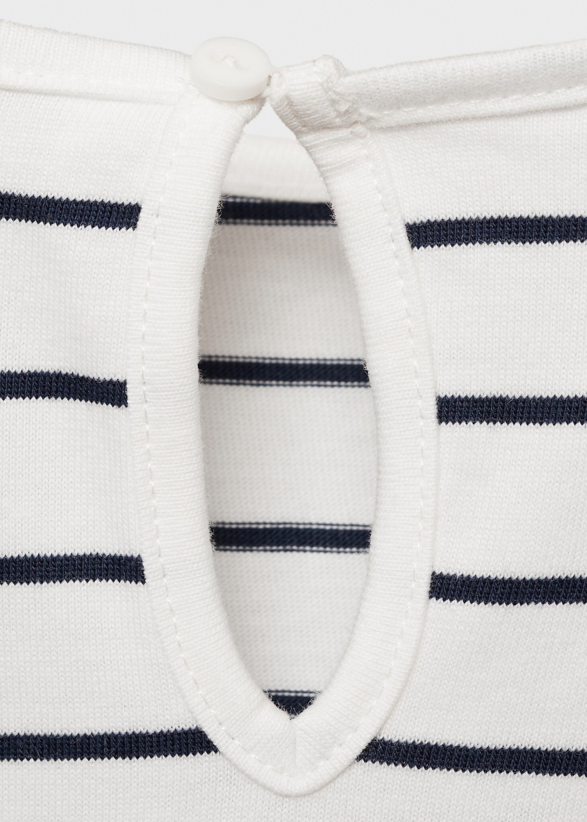 Bawełniana sukienka w pasy - Szczegóły artykułu 8, Złamana biel. Ref: 87073646-00.