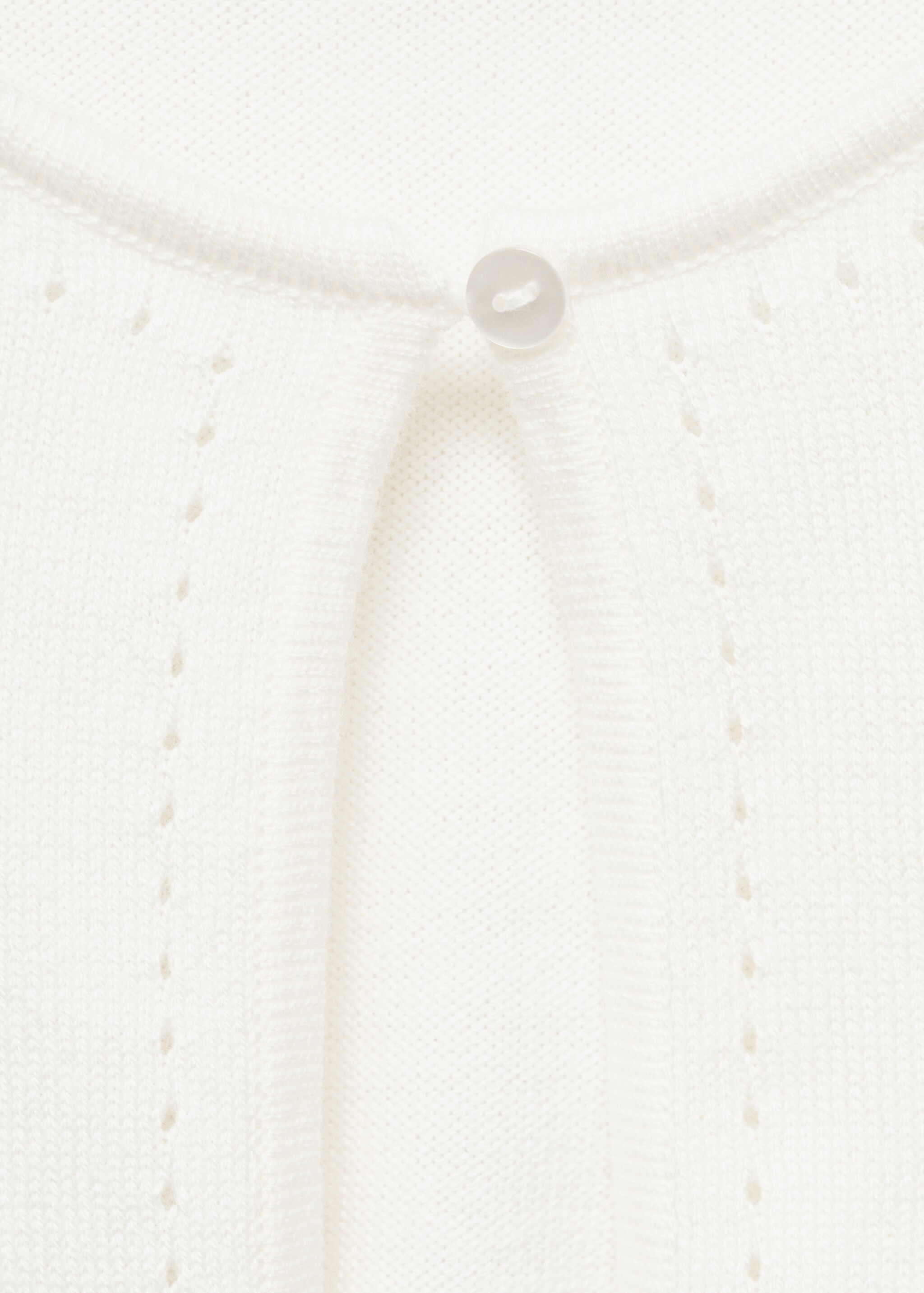 Fine-knit cotton cardigan - Details of the article 8, Off White. Ref: 87073647-00.
