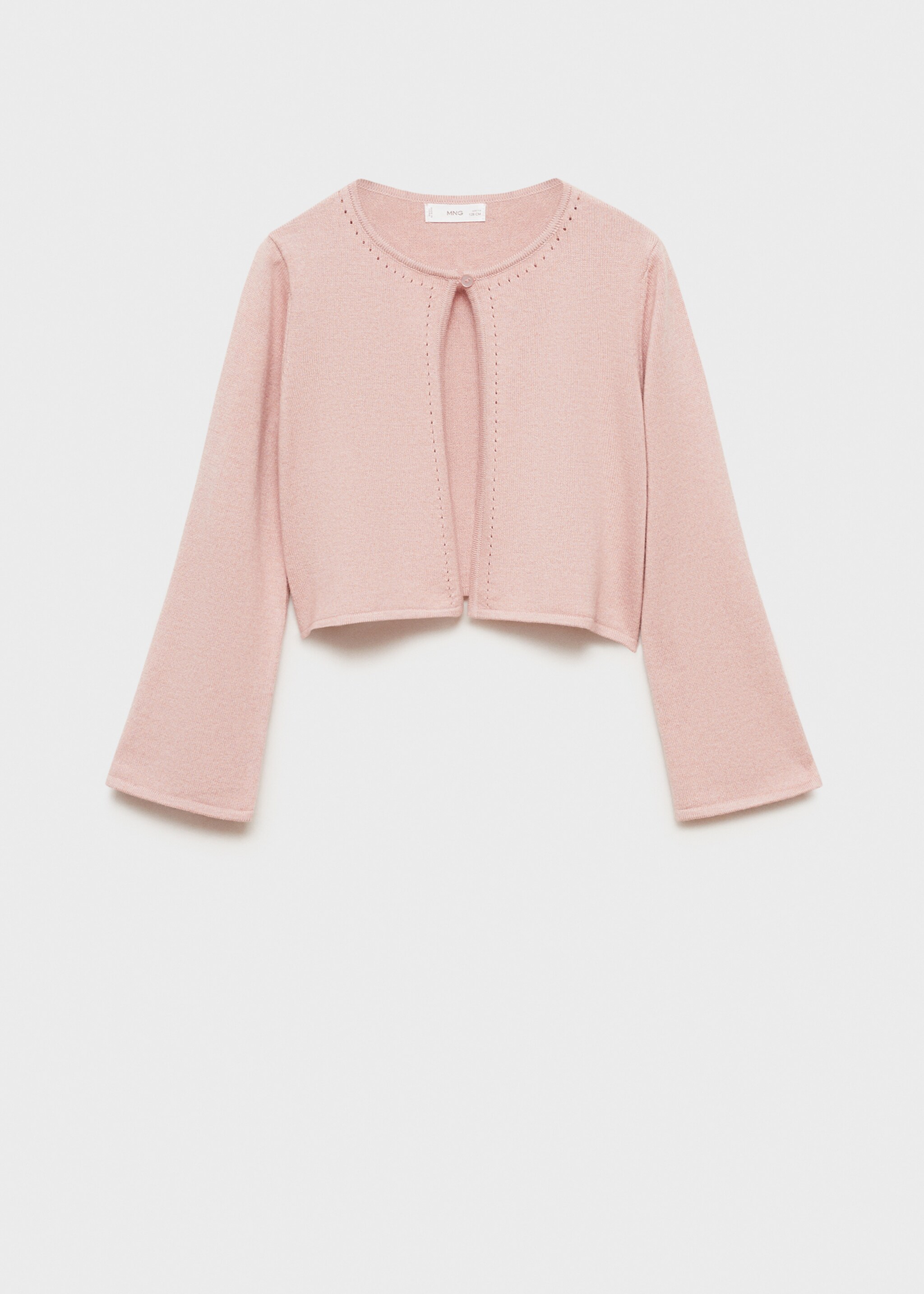 Fine-knit cotton cardigan - Article without model, Pale Pink. Ref: 87073647-00.