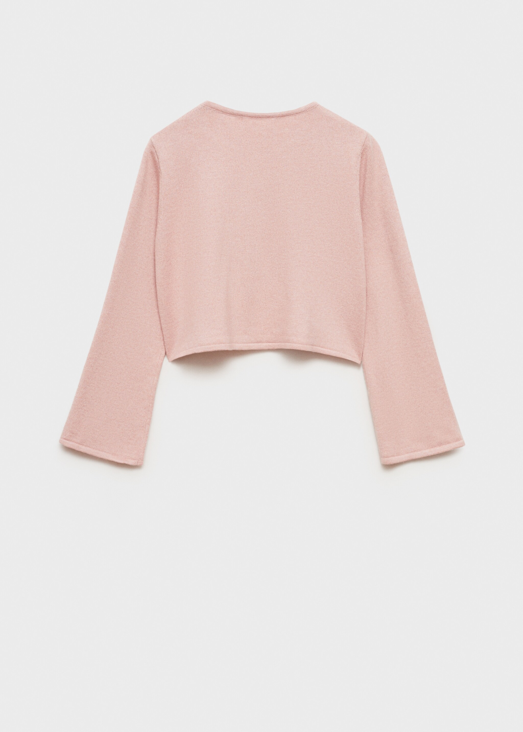 Fine-knit cotton cardigan - Reverse of the article, Pale Pink. Ref: 87073647-00.