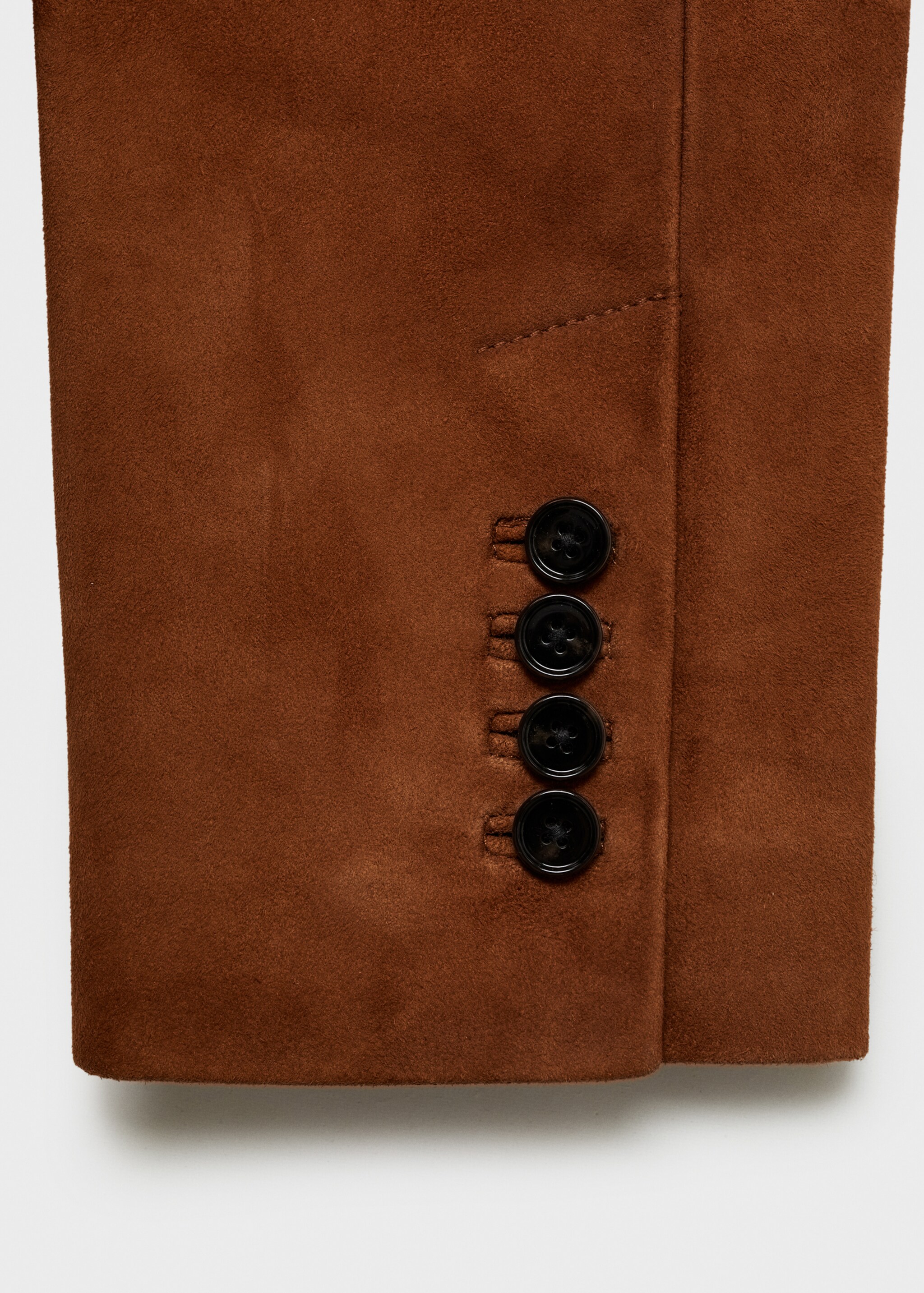 Straight suede jacket - Details of the article 0, Tobacco Brown. Ref: 87073653-00.