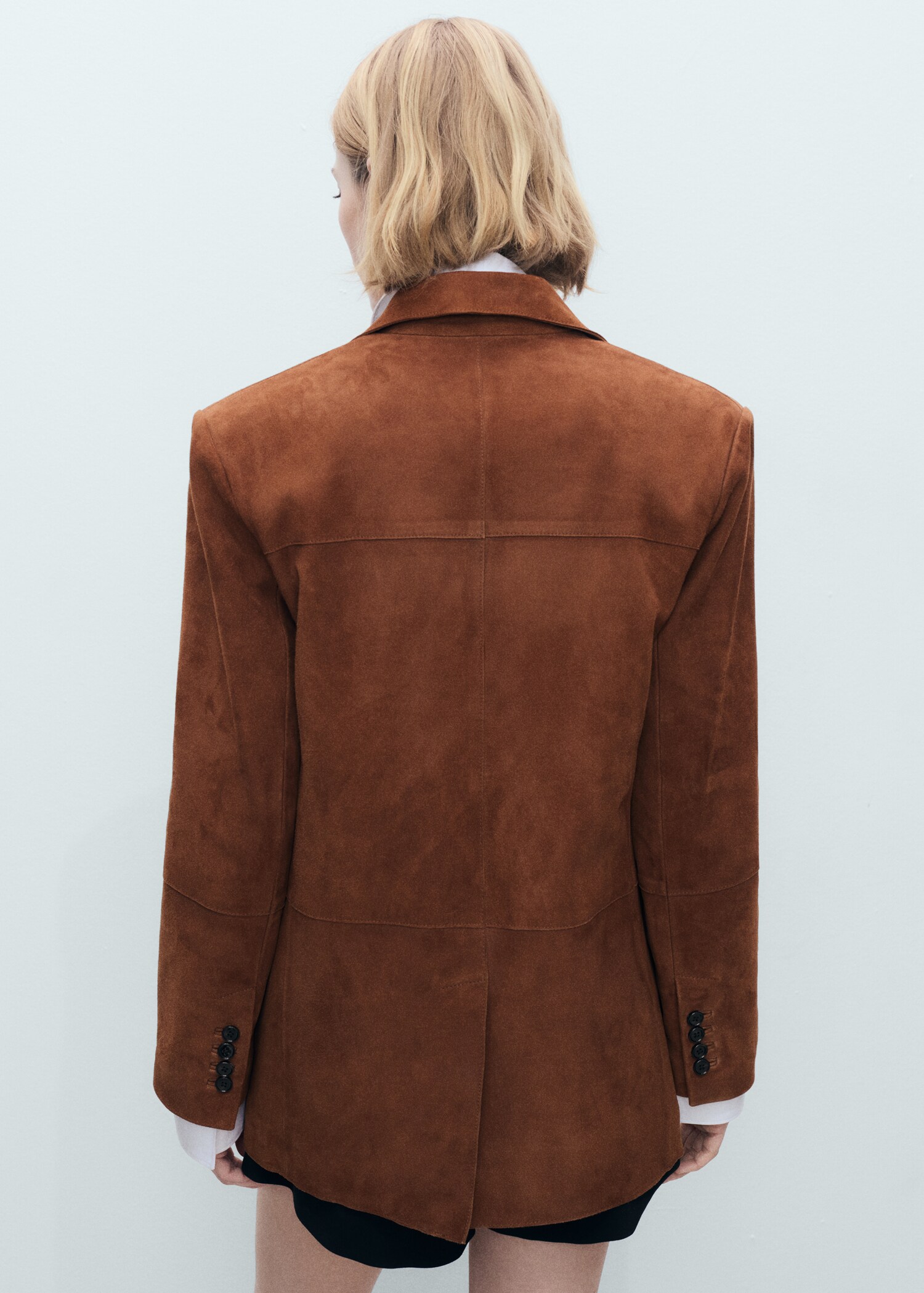 Straight suede jacket - Reverse of the article