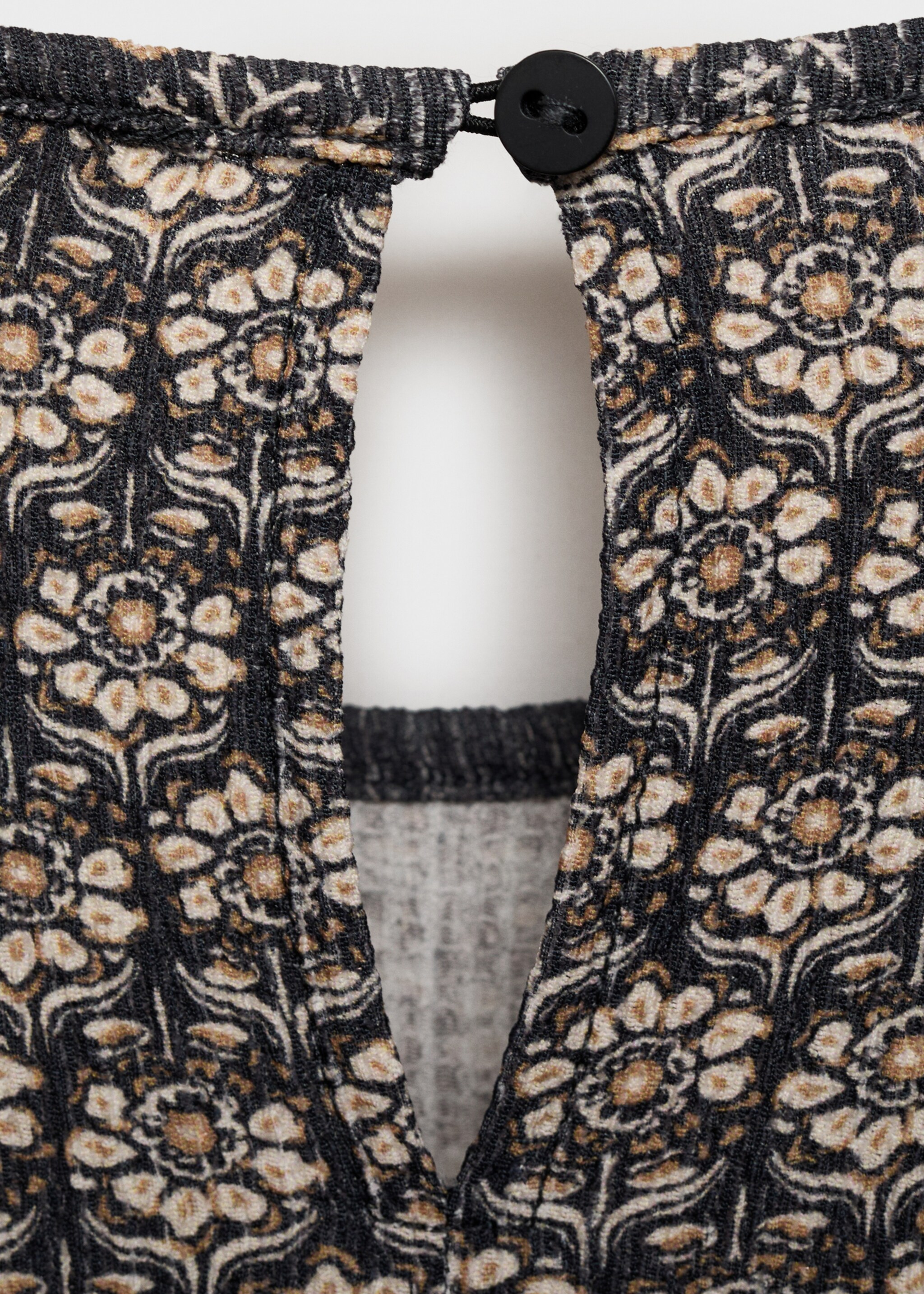 Flower print dress - Details of the article 0, Charcoal. Ref: 87073654-00.