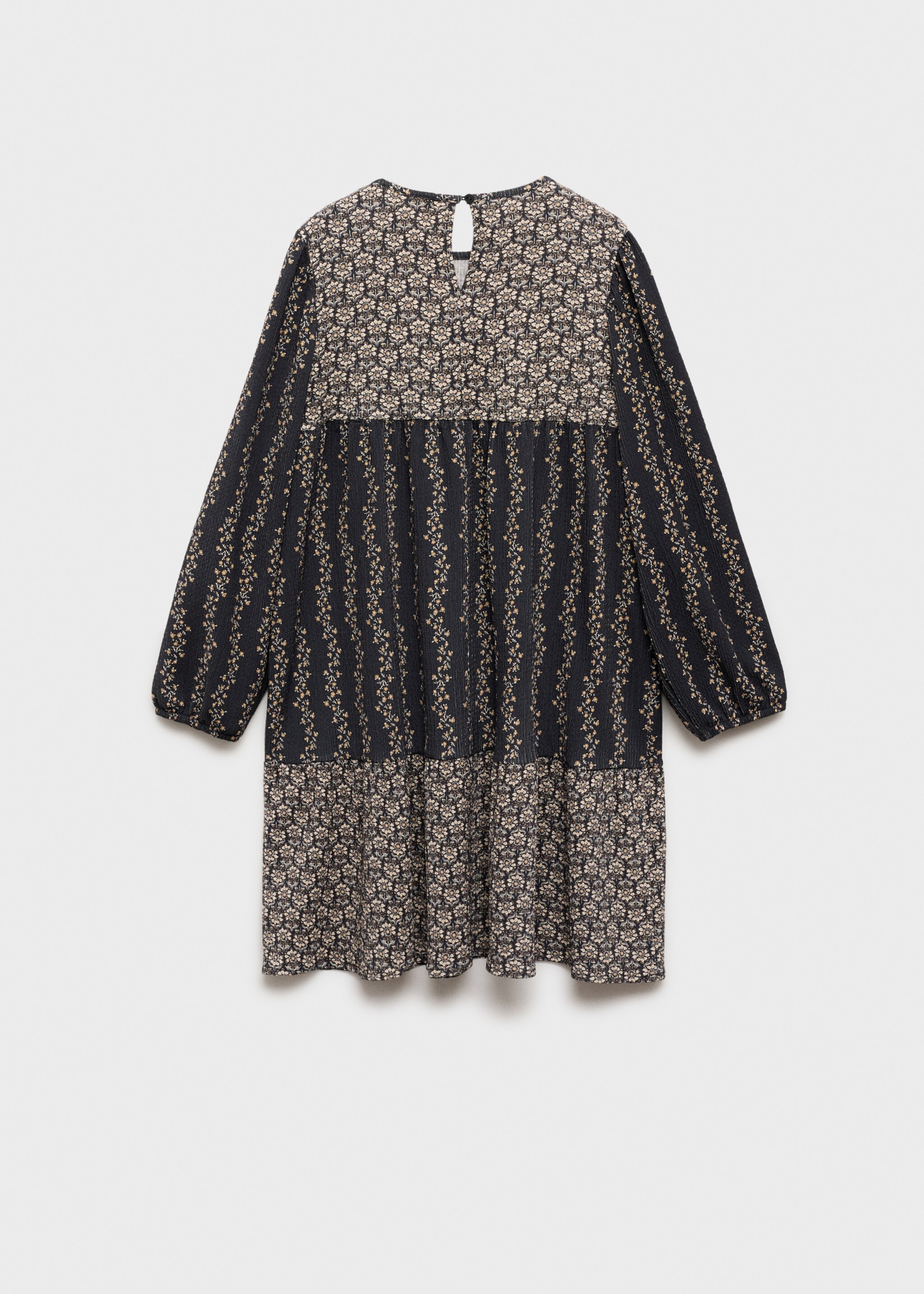 Flower print dress - Reverse of the article, Charcoal. Ref: 87073654-00.