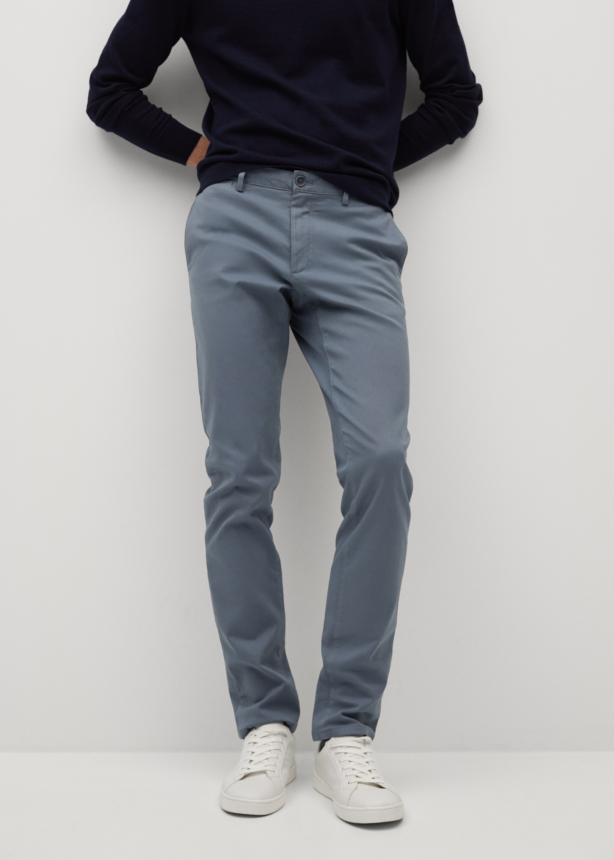 Keprové kalhoty chino slim fit - Náhled ve středové rovině