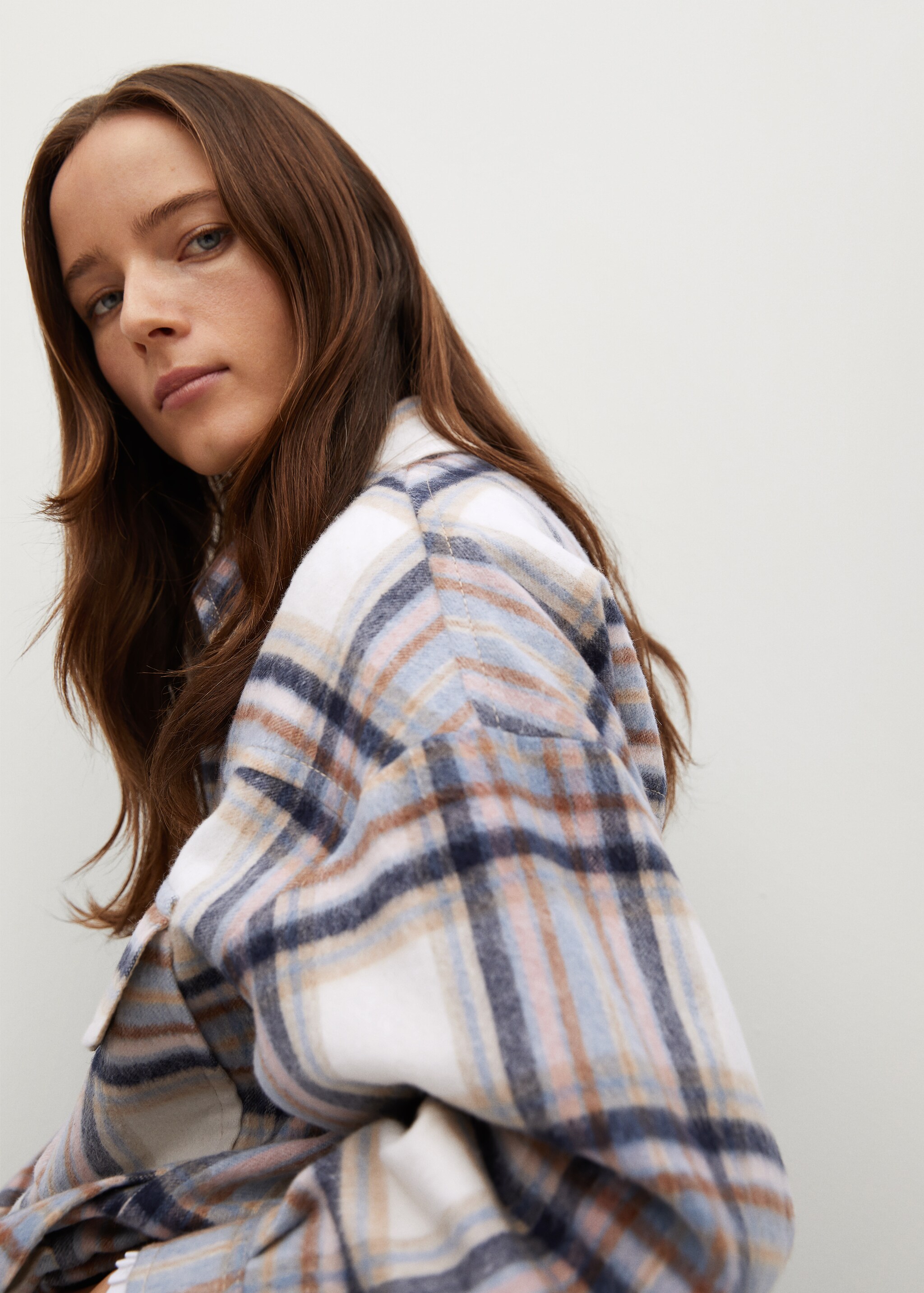 Kostkovaná svrchní košile oversize - Detail zboží 3