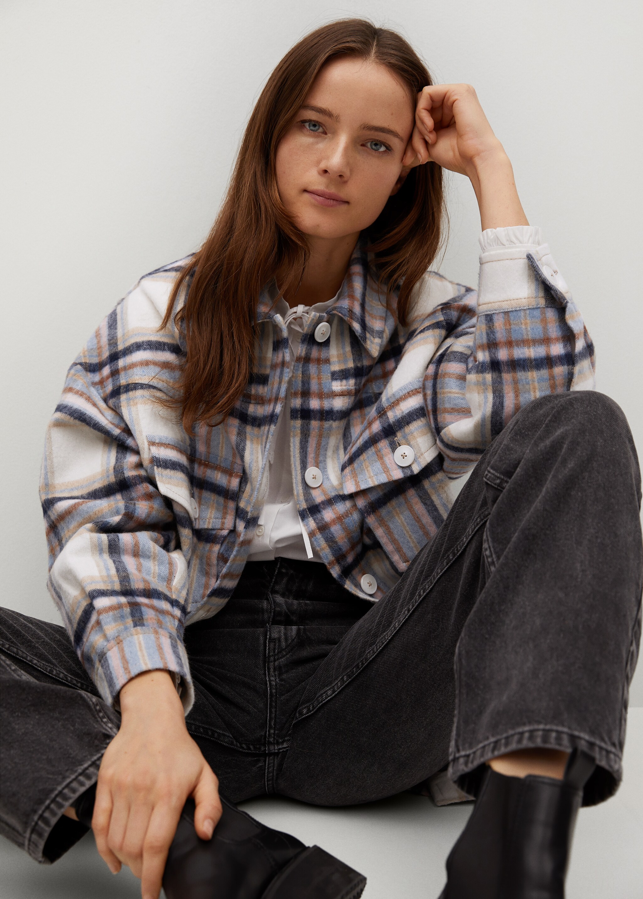 Kostkovaná svrchní košile oversize - Detail zboží 4