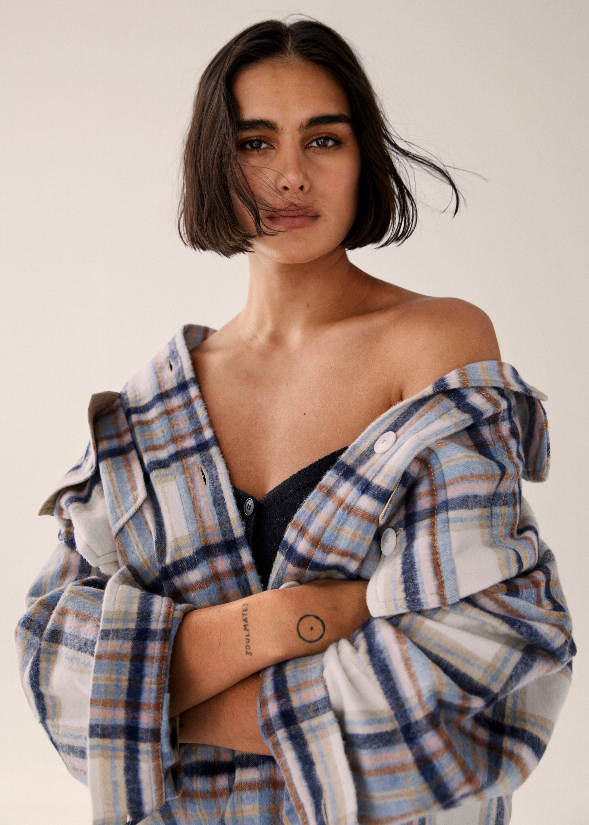 Kostkovaná svrchní košile oversize - Detail zboží 5