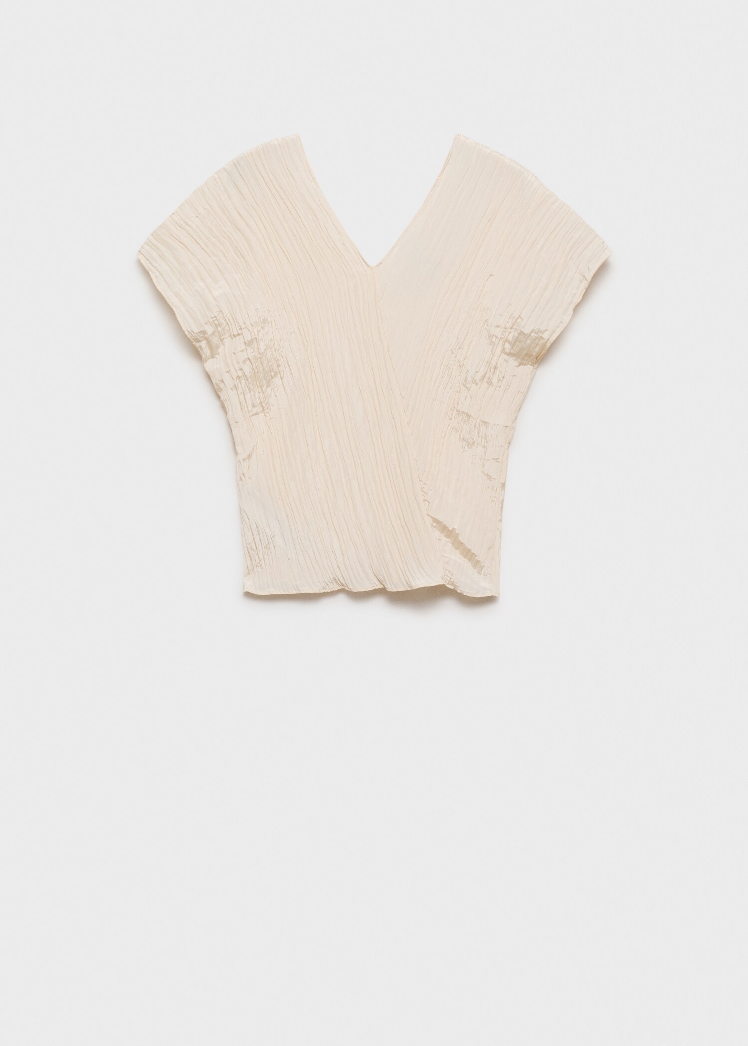 Wrinkled effect V-neck top - Article without model